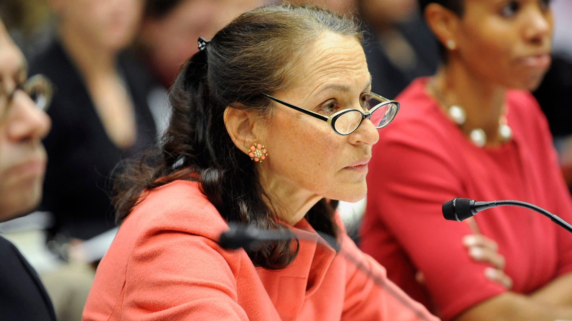 Margaret Hamburg, Commissioner of the Food and Drug Administration, listens during a House Energy and Commerce Oversight and Investigations Subcommittee hearing on "The Fungal Meningitis Outbreak: Could It Have Been Prevented" at the Rayburn House Office Building in Capitol Hill.