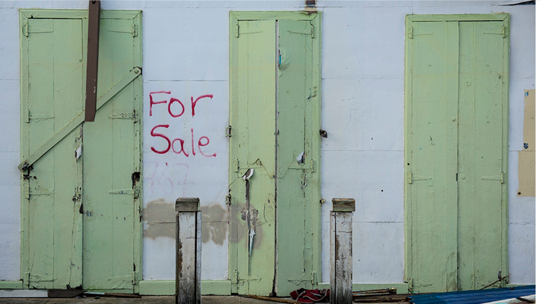 This Friday, Jan 19, 2018 photo, shows one of multiple properties located in the Esperanza sector that are currently for sale, in Vieques, Puerto Rico.