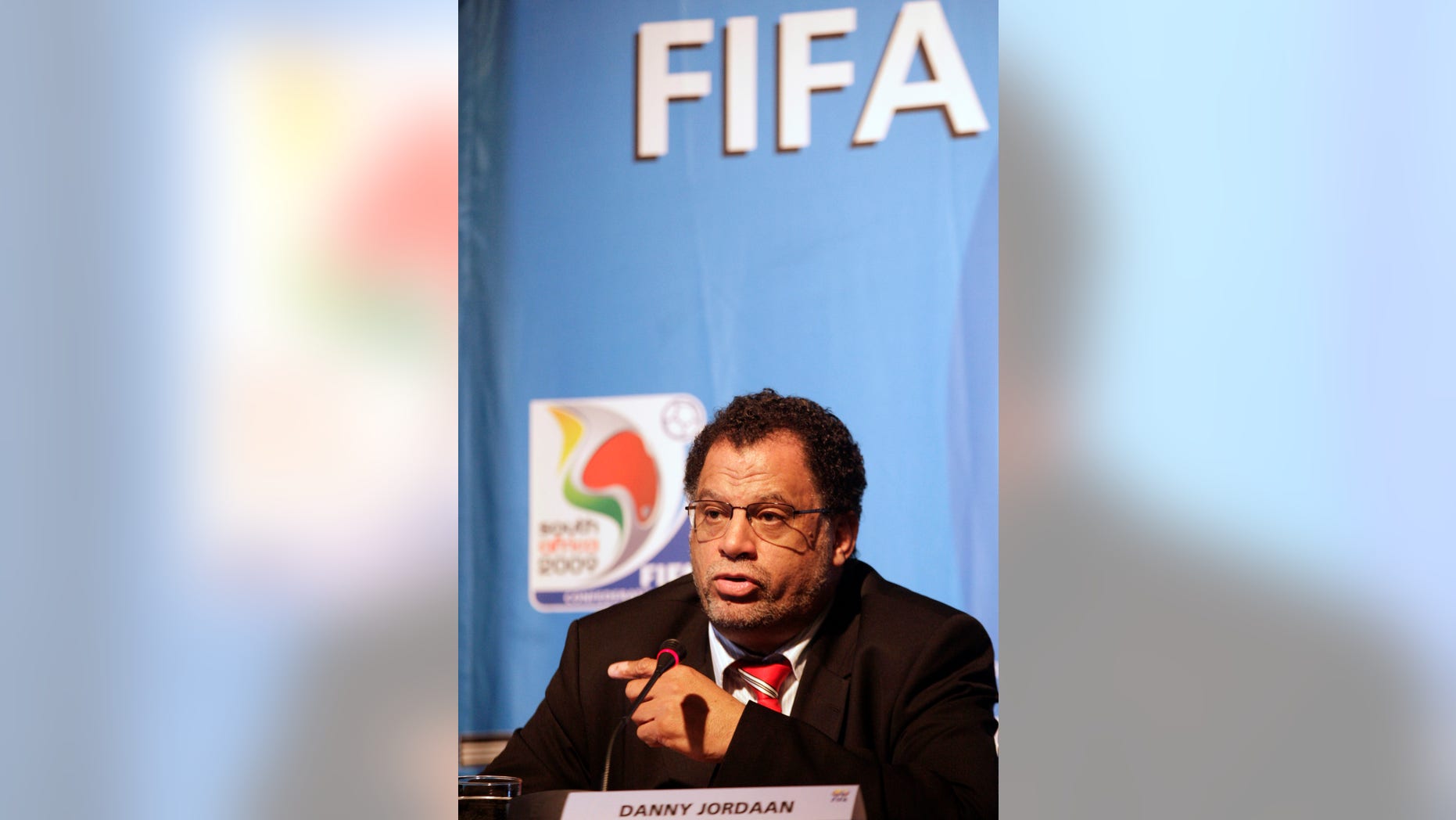 June 12, 2009 - FILE photo of Danny Jordaan at a FIFA and Local Organizing Committee press conference, in Johannesburg, South Africa. A South African newspaper published a 2007 letter linking the country's chief World Cup organizer to a $10 million payment made to projects linked to Jack Warner, then a FIFA executive and now a suspect in a corruption probe.