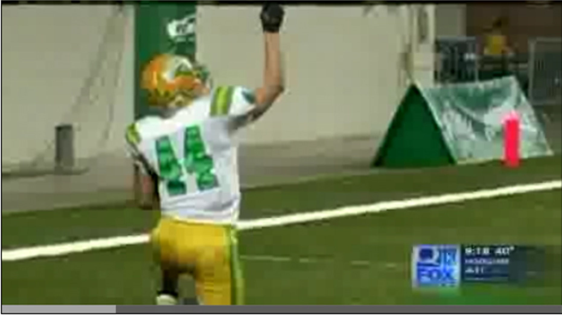 Ronnie Hastie, a Tumwater High School running back, got flagged for his touchdown nod to God