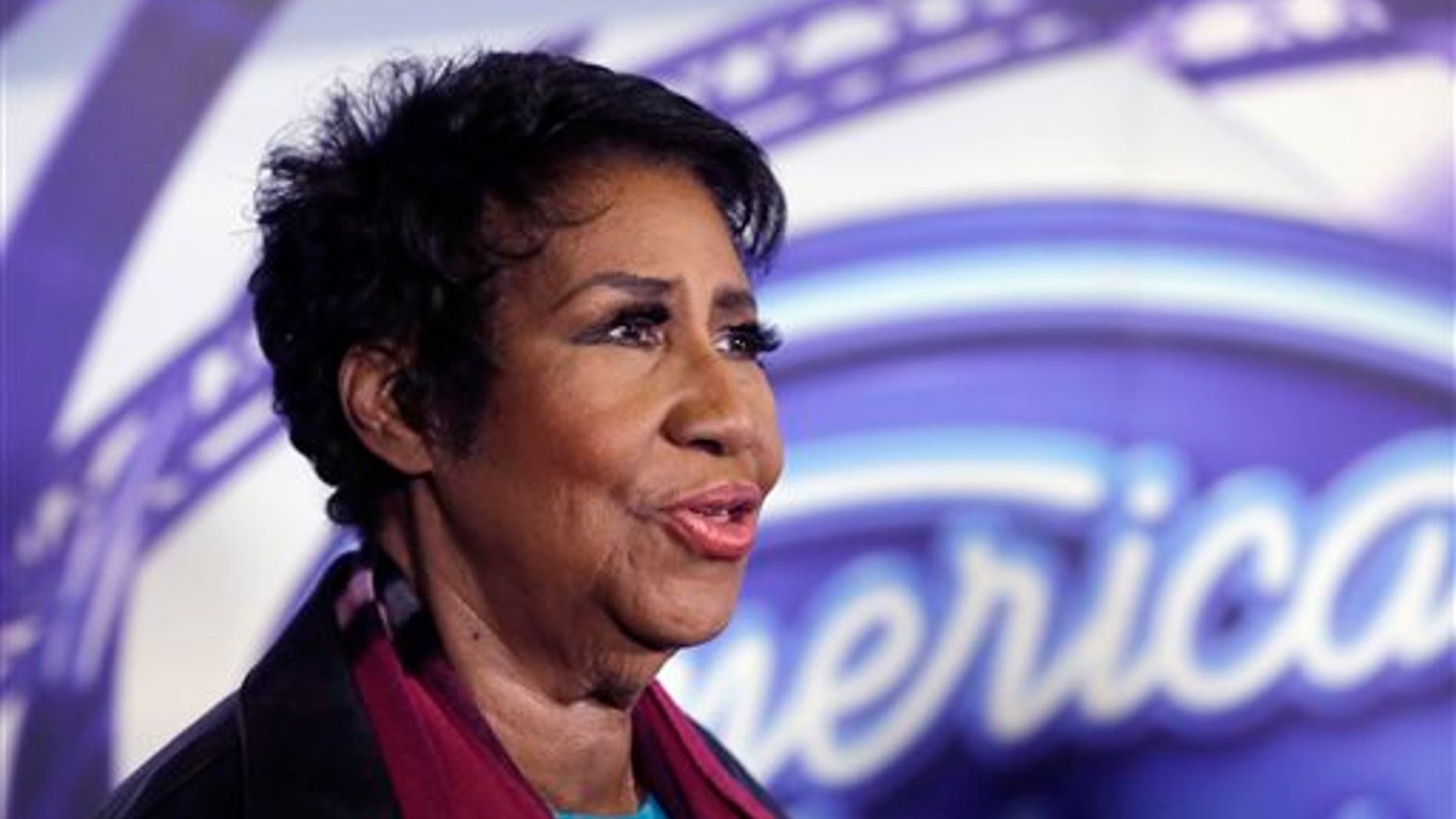 In a March 4, 2015, file photo, singer Aretha Franklin is interviewed after a taping for American Idol XIV at The Fillmore Detroit. (AP Photo/Carlos Osorio, File)