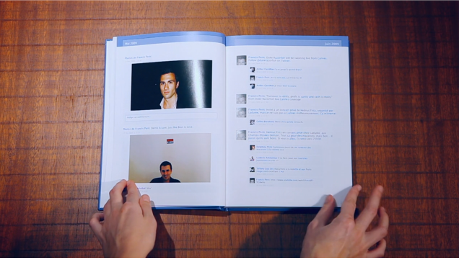 A Facebook application lets users export their Facebook pictures, stories, and memories into an actual book.