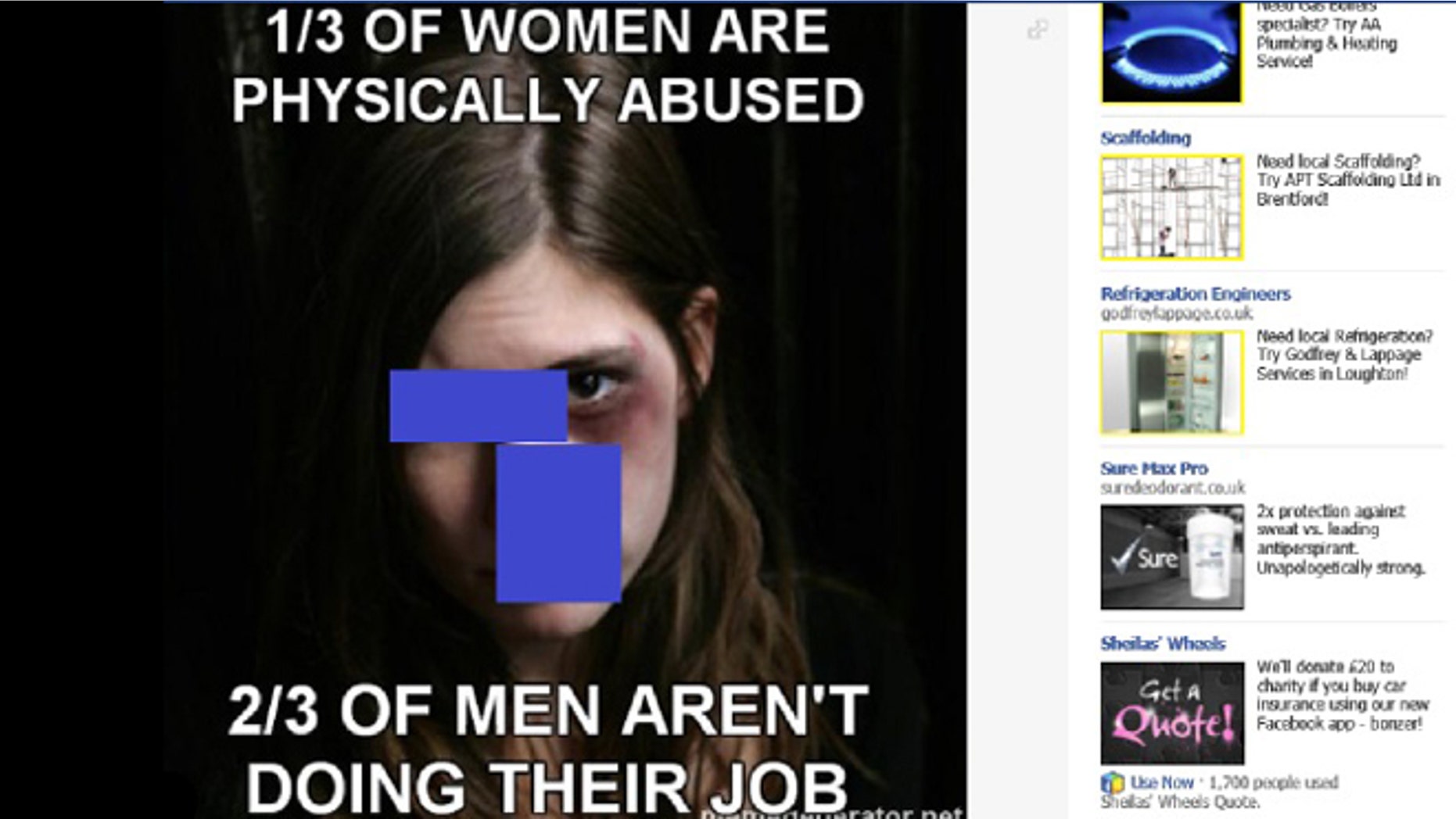 One of many examples collected by Women, Action and the Media of graphic rape jokes currently allowed on Facebook.