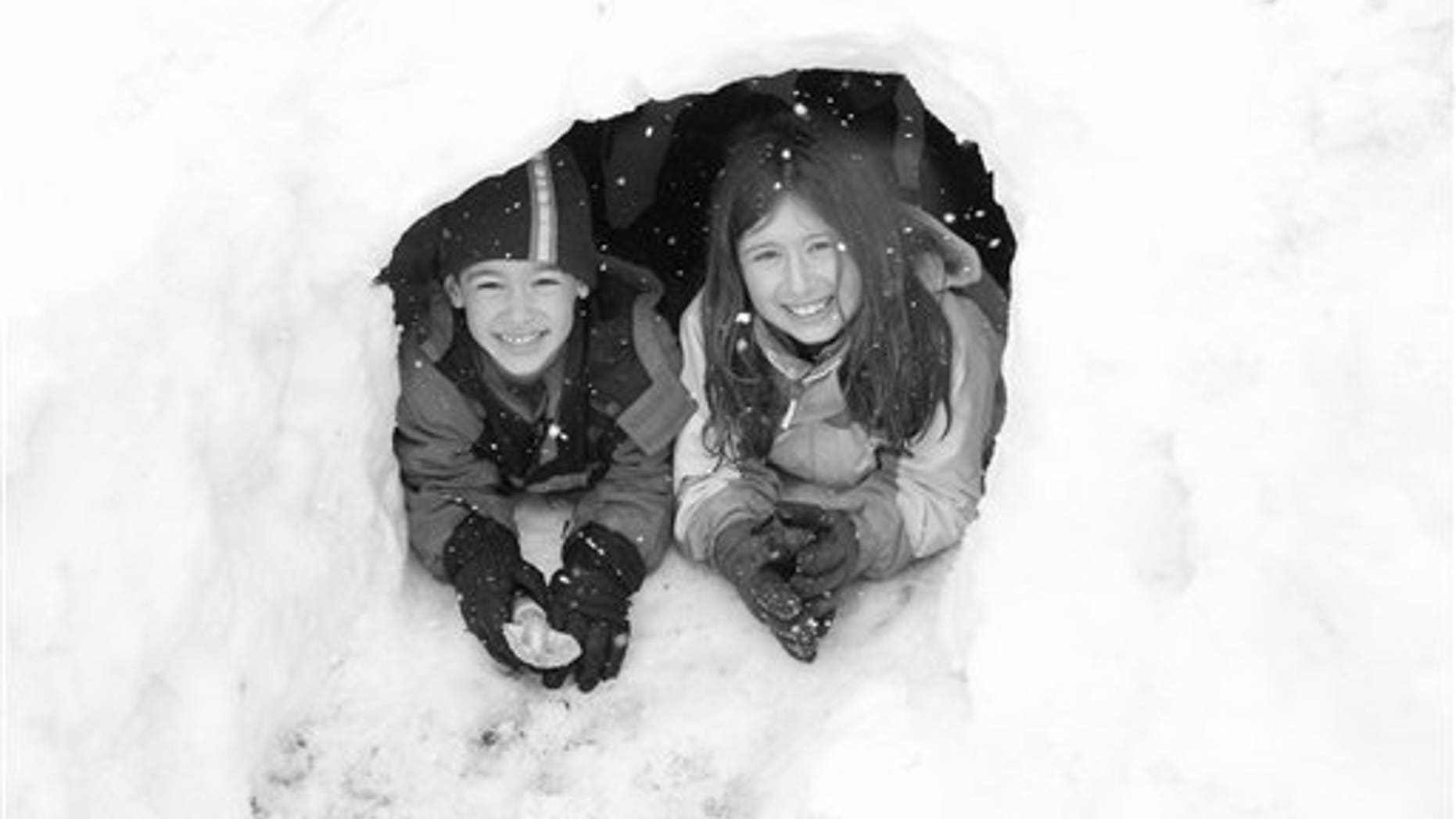 Feb. 26, 2010: Friedlander family photo shows Gregory and Molly Friedlander play in the snow at their home in Cross River, N.Y.