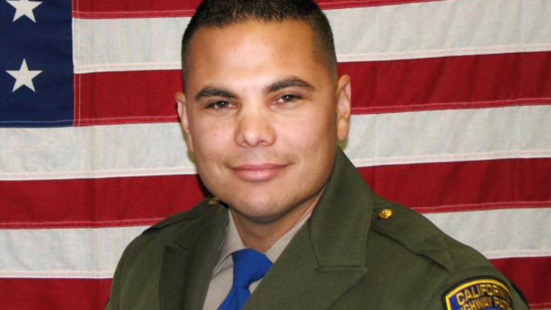 In an undated photo provided by the California Highway Patrol, shows CHP officer Jesus Magdaleno Jr., 33, an 8-year-veteran. The off-duty officer was killed Sunday, Aug. 18, 2013, after he and a friend Brandon Cruz, 31, jumped into the bed of Magdaleno's pickup truck while it was being stolen from the Flamingo hotel while it was being loaded with luggage for the trip home after the officerâs bachelor party. Magdaleno, was killed and Cruz, suffered a severe head injury and was in extremely critical condition Monday after both men were thrown from the truck as it crashed. (AP Photo/California Highway Patrol)