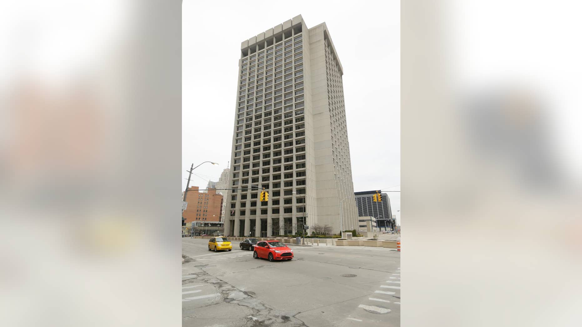 This Friday, April 3, 2015 photo shows the Patrick V. McNamara Federal Building in Detroit. Gary Mikulich, accused of planting a bomb outside of the building four years ago, may never stand trial despite extraordinary efforts to improve his mental health. (AP Photo/Carlos Osorio)