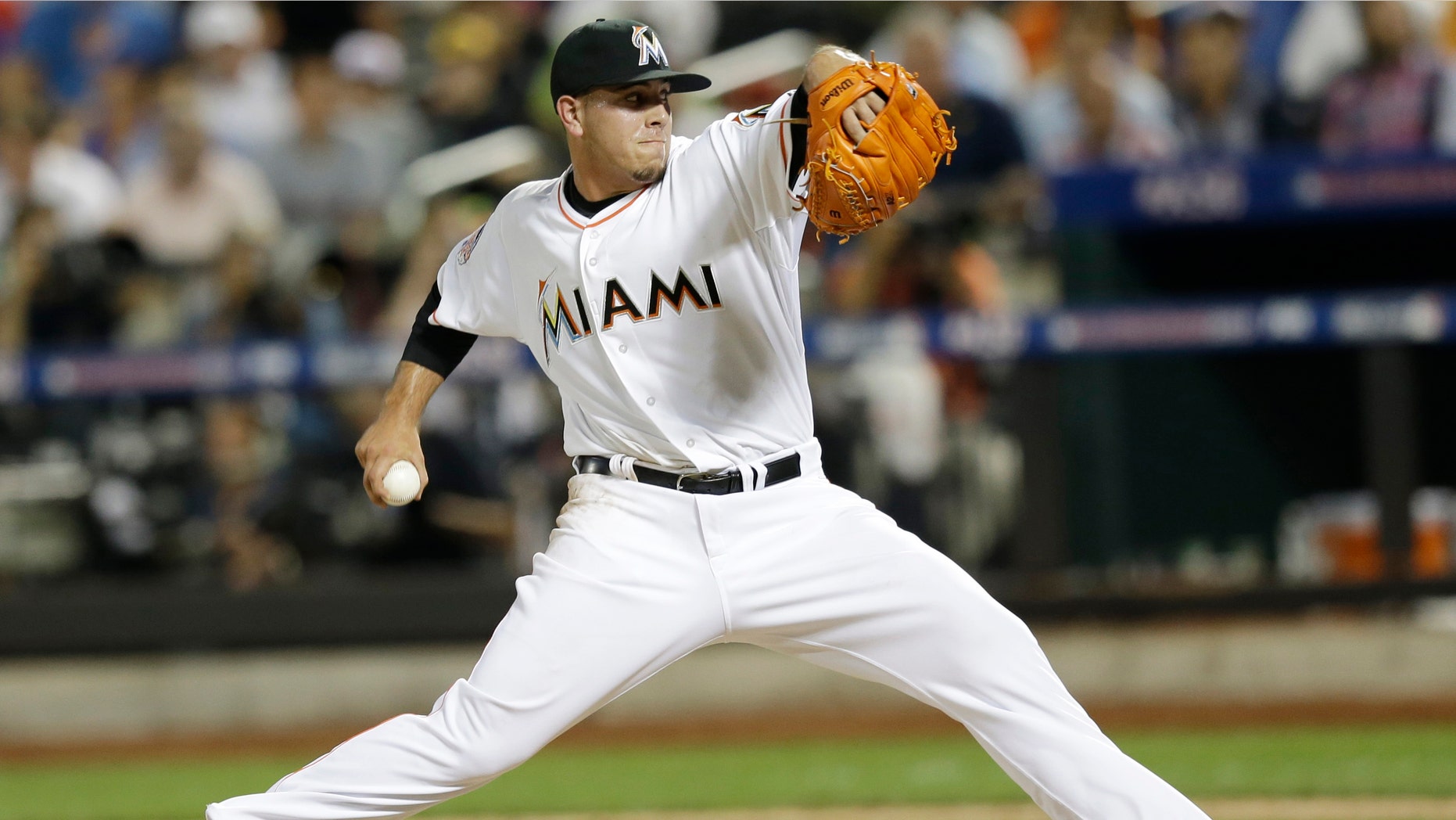 FILE - In this July 16, 2013 file photo, National Leagueâs Jose Fernandez, of the Miami Marlins, pitches during the sixth inning of the All-Star baseball game, in New York. Jose Fernandez of the Miami Marlins and Wil Myers of the Tampa Bay Rays have been selected baseball's Rookies of the Year. Fernandez stood out in a deep National League class, and the pitcher received 26 of 30 first-place votes from a Baseball Writers' Association of America panel in results revealed Monday, Nov. 11, 2013.(AP Photo/Kathy Willens, File)