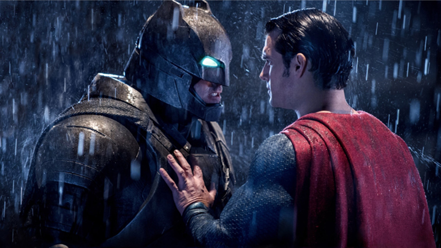 This image released by Warner Bros. Pictures shows Ben Affleck, left, and Henry Cavill in a scene from, Batman v Superman: Dawn of Justice.' (Clay Enos/Warner Bros. Pictures via AP)