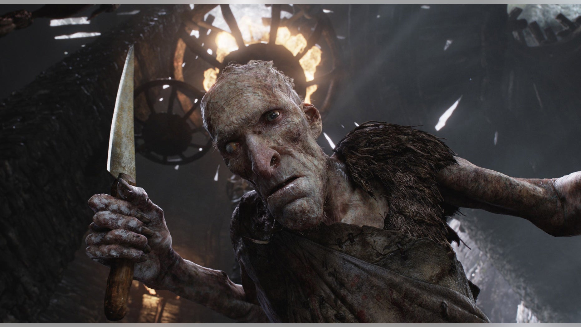 This film image released by Warner Bros. Pictures shows the character Cook, voiced by Philip Philmar, in a scene from "Jack the Giant Slayer."