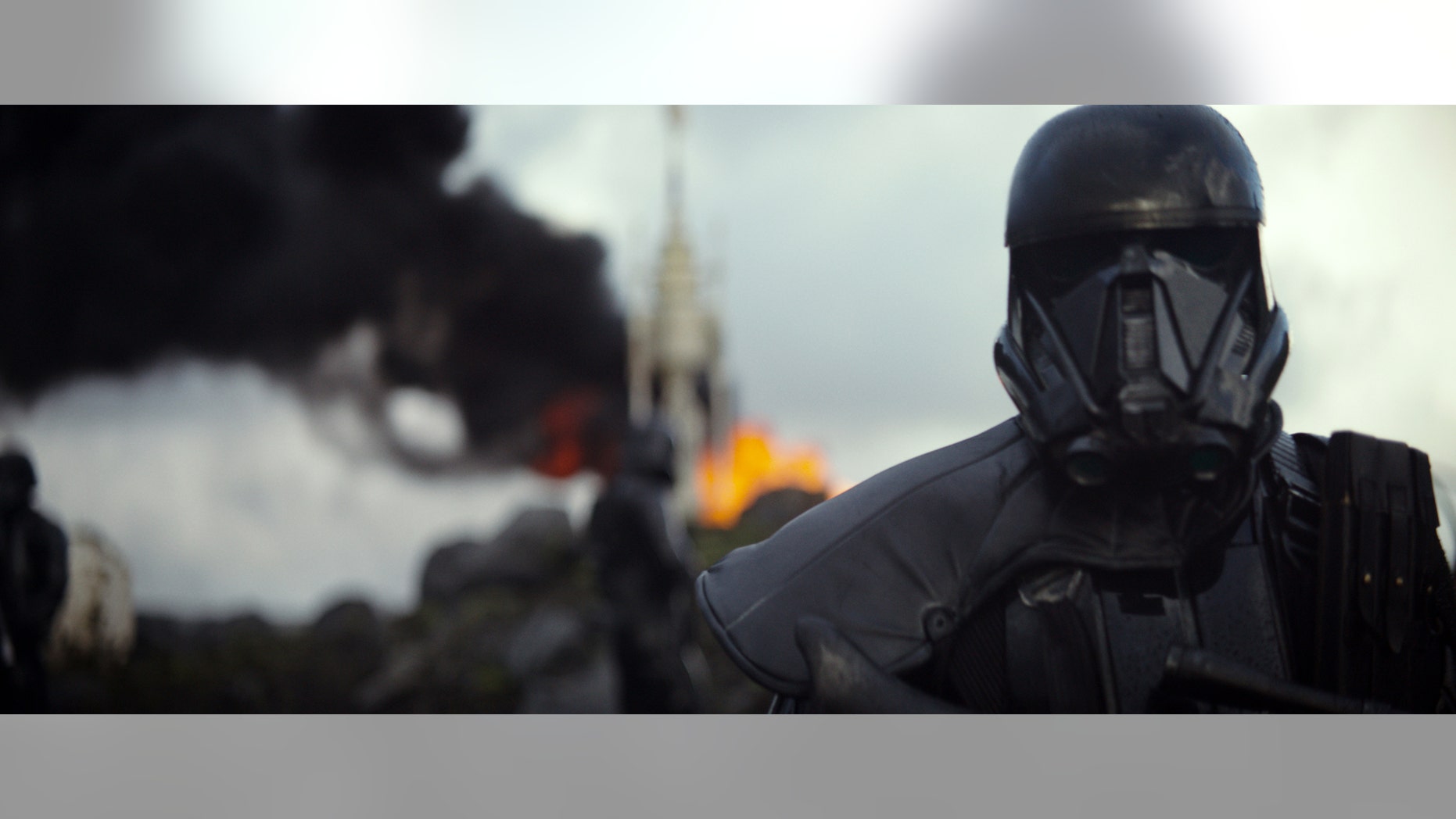 This image released by Disney shows a scene from the upcoming film, "Rogue One: A Star Wars Story." The world got a glimpse of Rogue One: A Star Wars Story in teaser trailer that debuted Thursday, April 7, 2016 on Good Morning America that introduces the rag tag rebels who unite to steal the plans for the Death Star, including The Theory of Everythings Felicity Jones. The film directed by Gareth Edwards also stars Diego Luna, Forest Whitaker and Ben Mendelsohn.