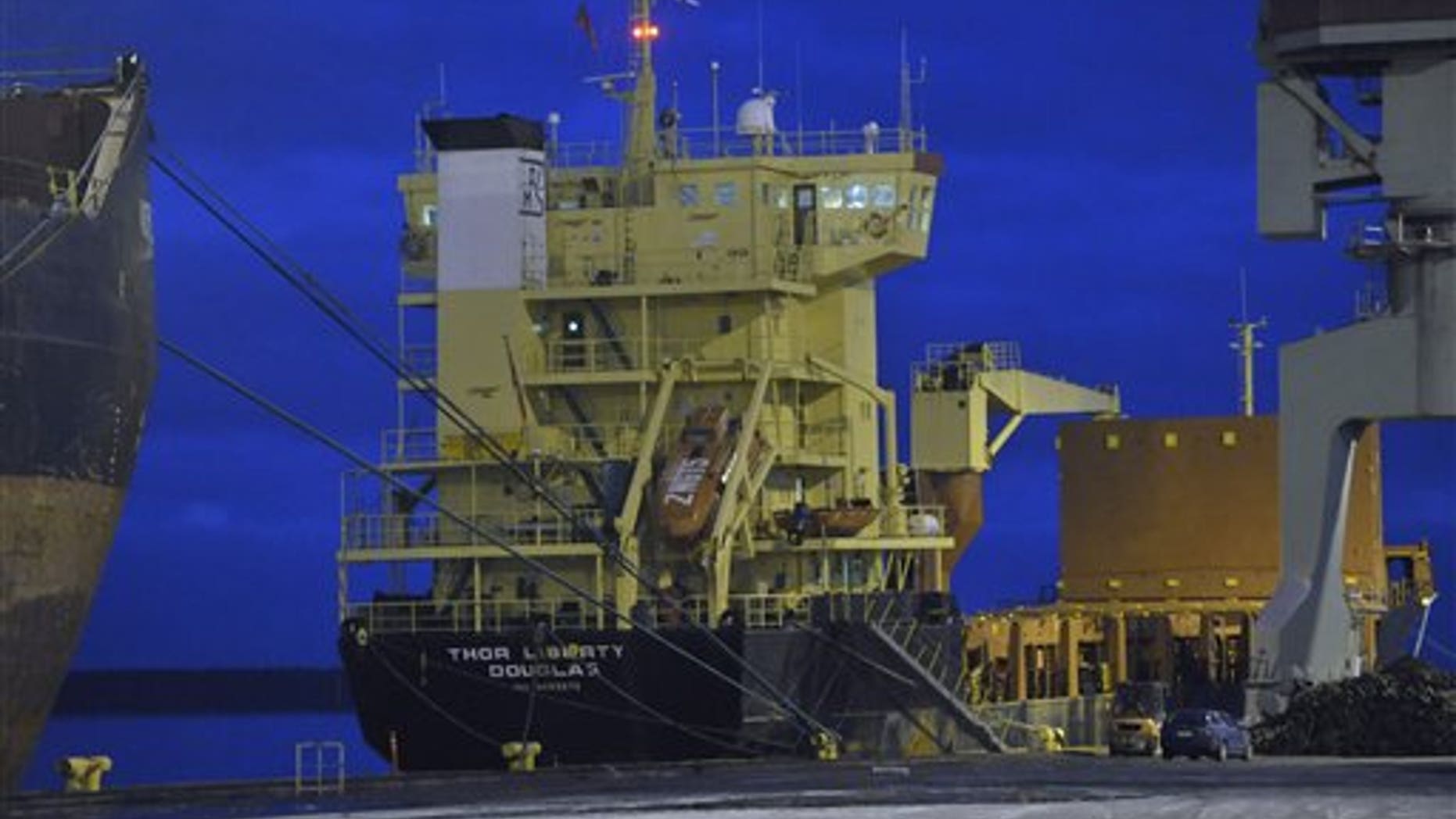 Dec. 21: Cargo ship M/S Thor Liberty at the Mussalo harbour in Kotka, Finland.