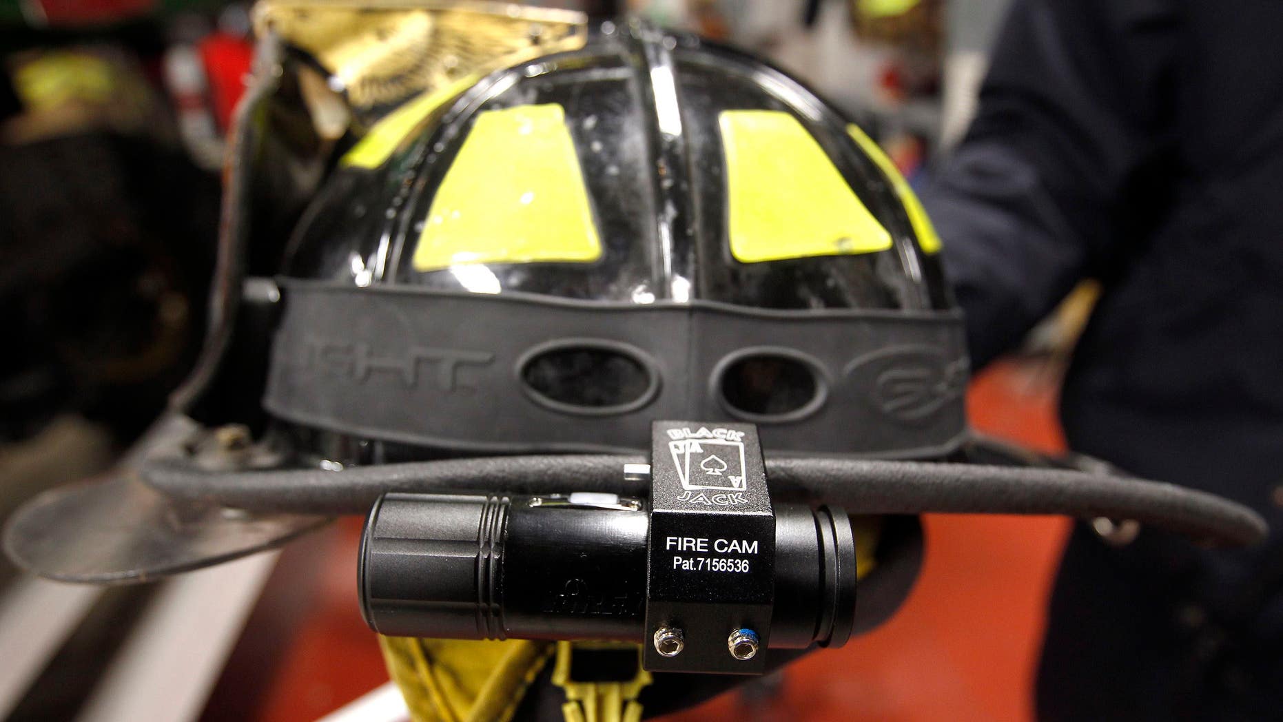 A fire helmet is seen in Iowa.