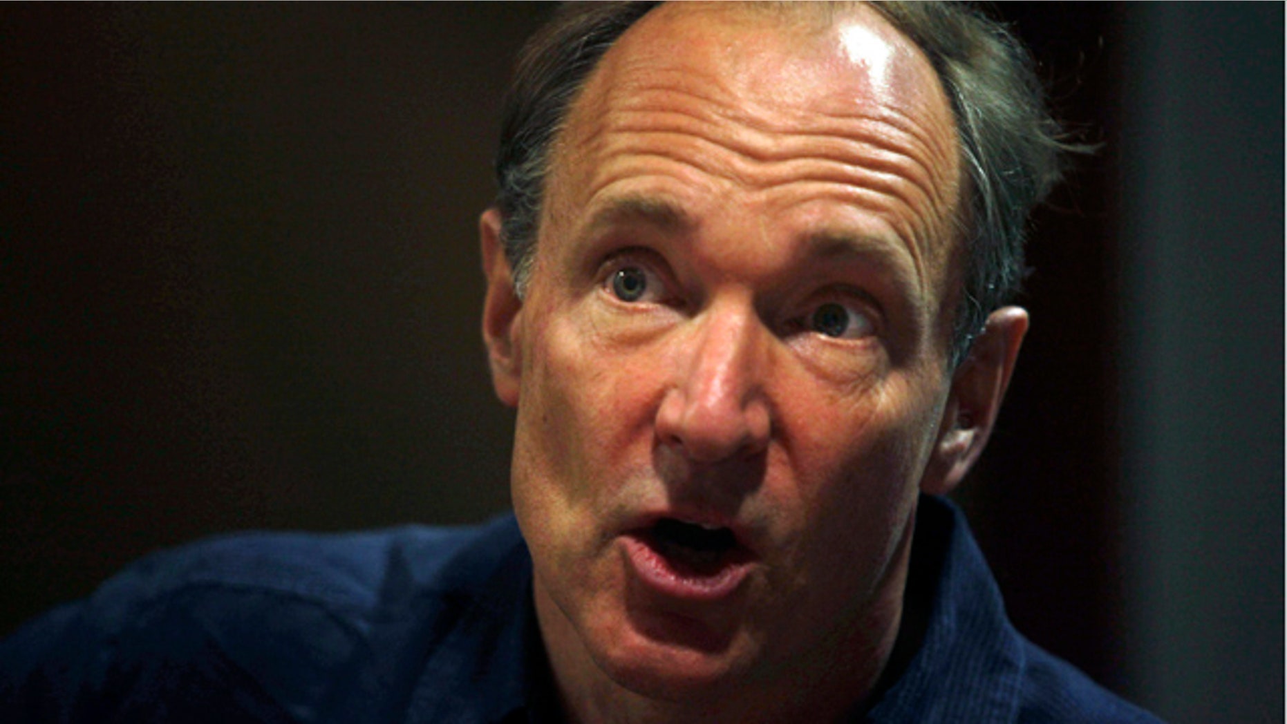 FILE: World Wide Web inventor Tim Berners-Lee addresses the media during the International World Wide Web conference in Hyderabad, India.