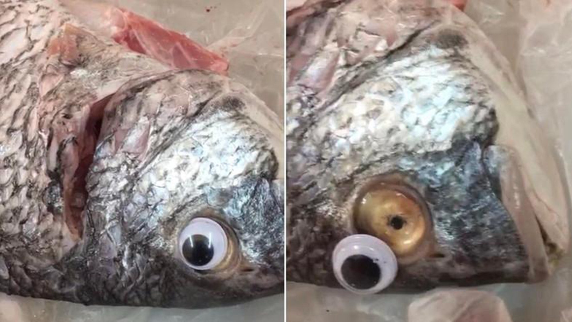 A woman reportedly discovered the deceitful practice while washing the fish.