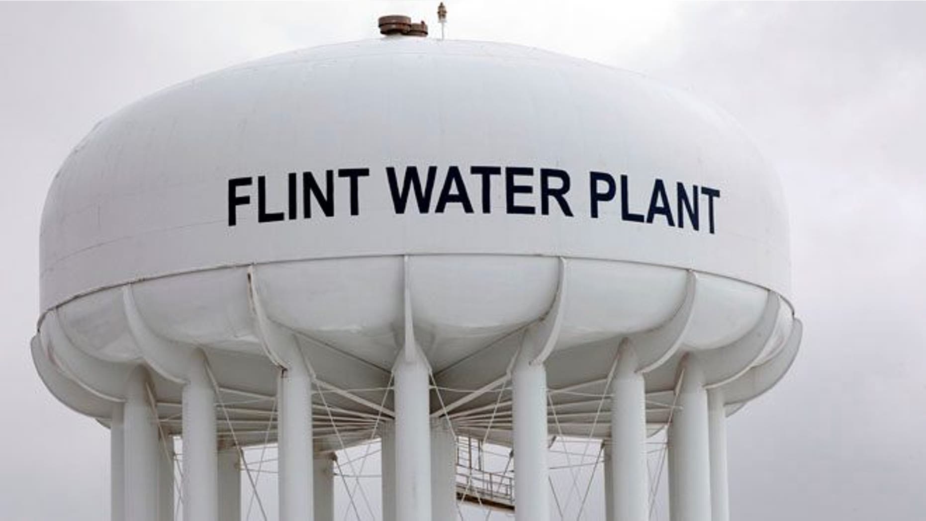 FLINT, MI - JANUARY 13: The Flint Water Plant tower is shown January 13, 2016 in Flint, Michigan. On Tuesday, Michigan Gov. Rick Snyder activated the National Guard to help the American Red Cross distribute water to Flint residents to help them deal with the lead contamination that is in the City of Flint's water supply. (Photo by Bill Pugliano/Getty Images)
