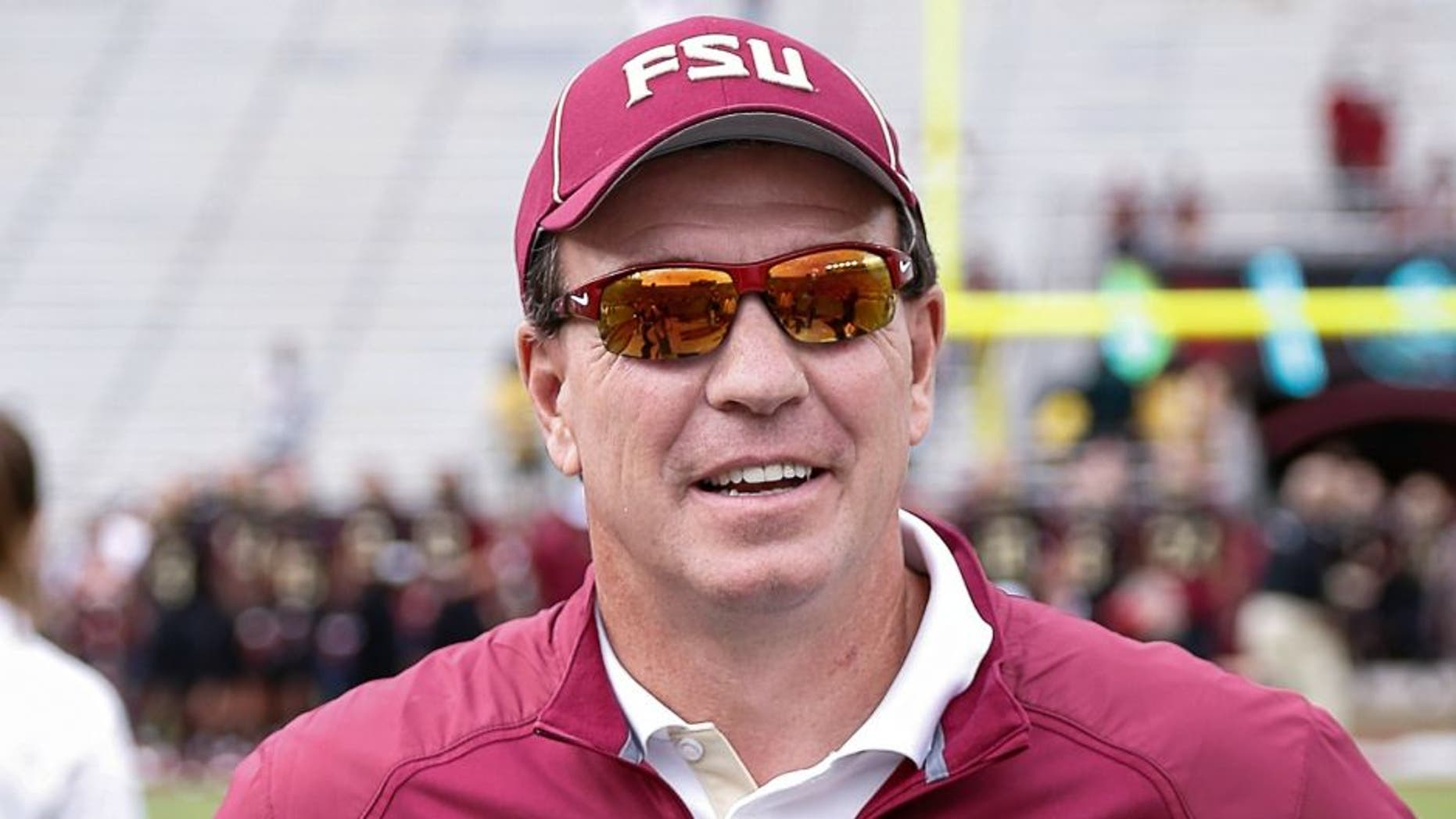 TALLAHASSEE, FL - NOVEMBER 21: Head Coach Jimbo Fisher of the Florida State Seminoles before the game against the Chattanooga Mocs at Doak Campbell Stadium on Bobby Bowden Field on November 21, 2015 in Tallahassee, Florida. The 16th ranked Florida State Seminoles defeated Chattanooga Mocs 52 to 13. (Photo by Don Juan Moore/Getty Images) *** Local Caption *** Jimbo Fisher