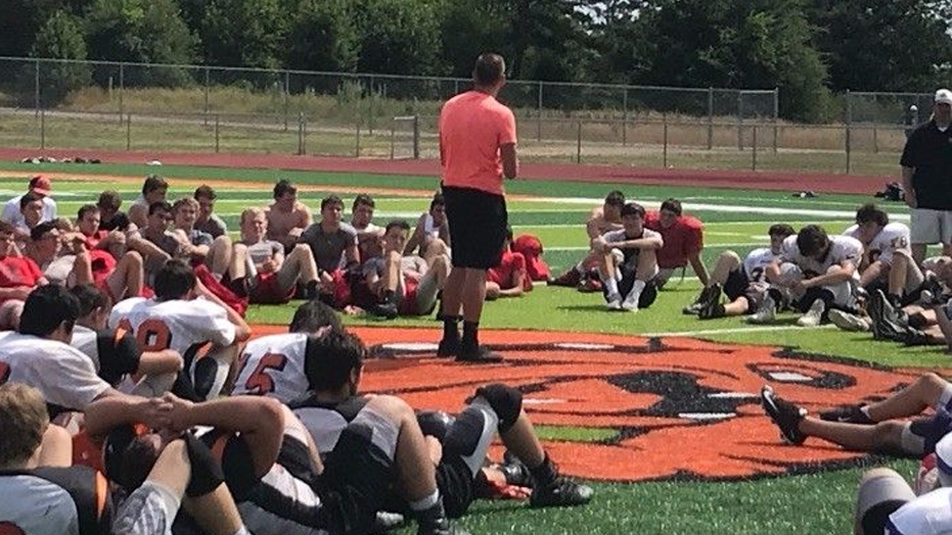 Konnor McKay leads a devotional at a regional summer camp in Arkansas.