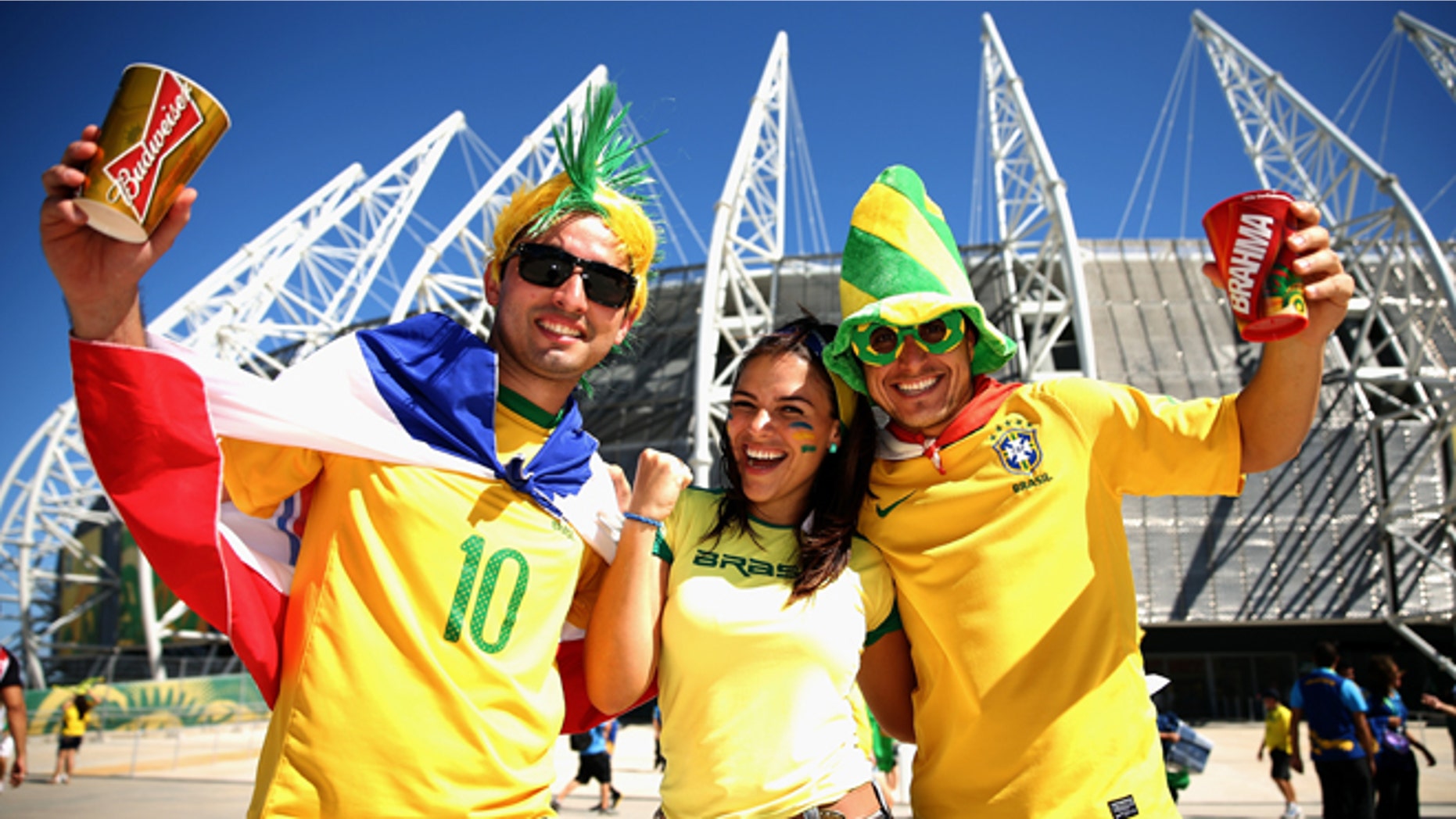 FORTALEZA, BRAZIL - JUNE 19: Brazil fans show their support prior to the FIFA Confederations Cup Brazil 2013 Group A match between Brazil and Mexico at Castelao on June 19, 2013 in Fortaleza, Brazil. (Photo by Robert Cianflone/Getty Images)