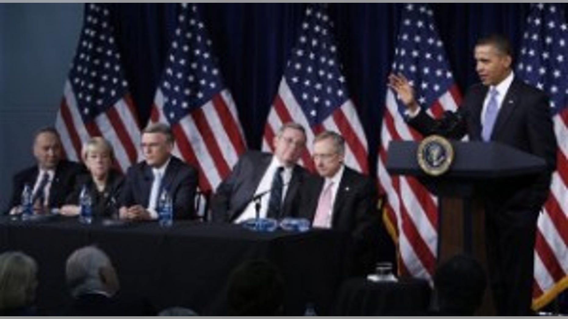 President Obama answers questions at the Senate Democratic Policy Committee Issues Conference. (AP Photo)