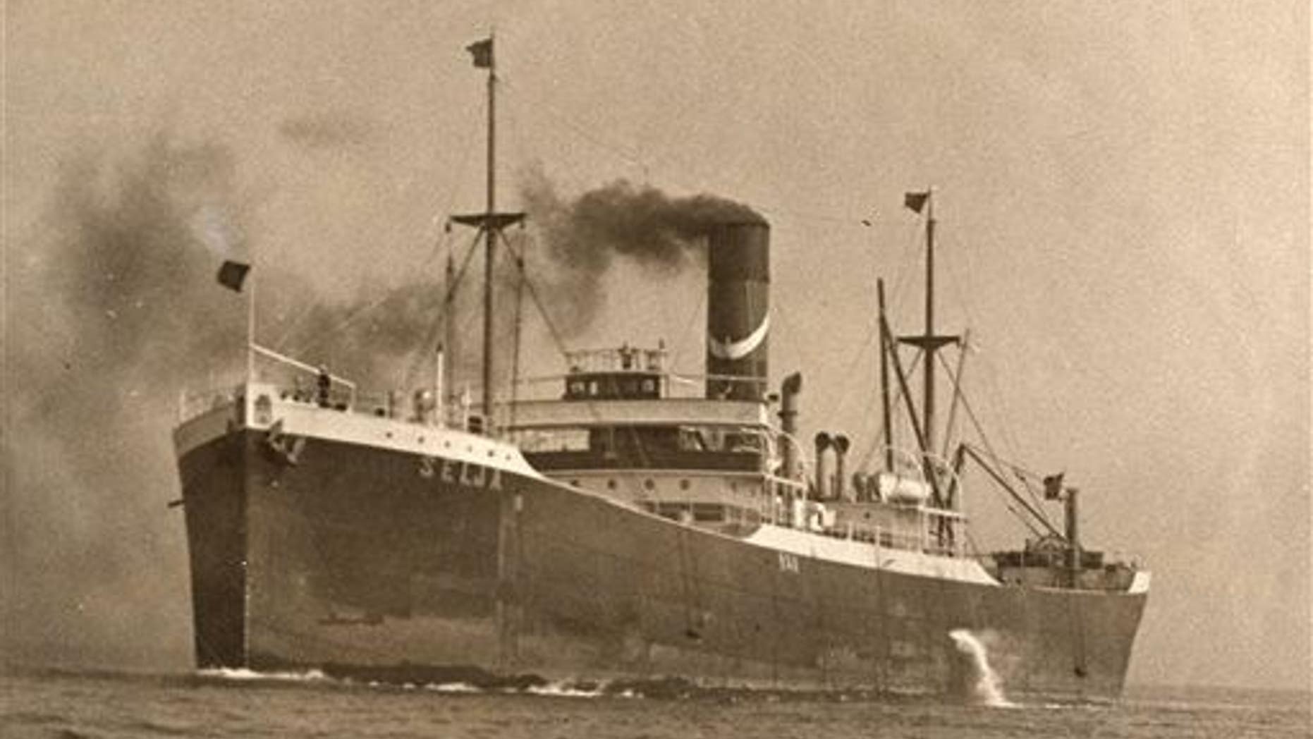 This undated photo shows the tramp freighter SS Selja, which was found by NOAA on Sept. 12, 2014, off the California coast near the Farallon Islands. The Selja sank on Nov. 22, 1910.