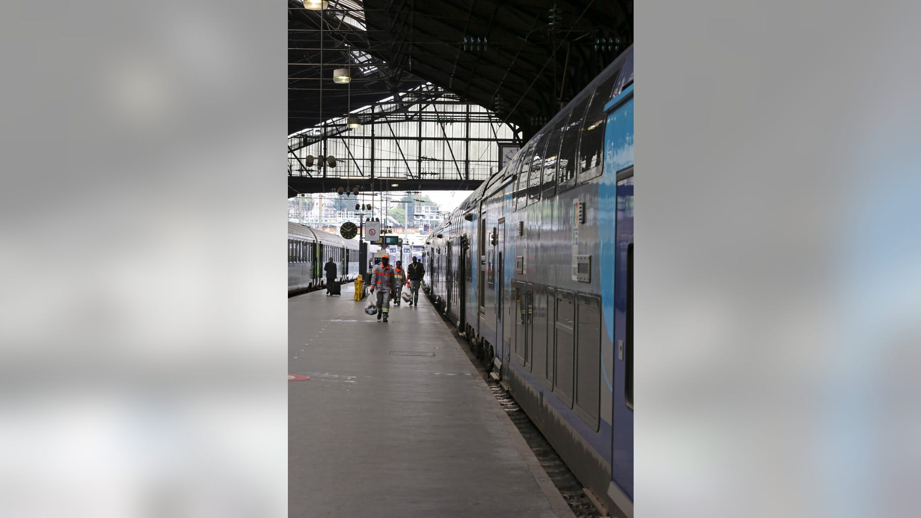 May 21, 2014: A Regional Express Train, or TER, is sationed along a platform at the Saint Lazare station in Paris.