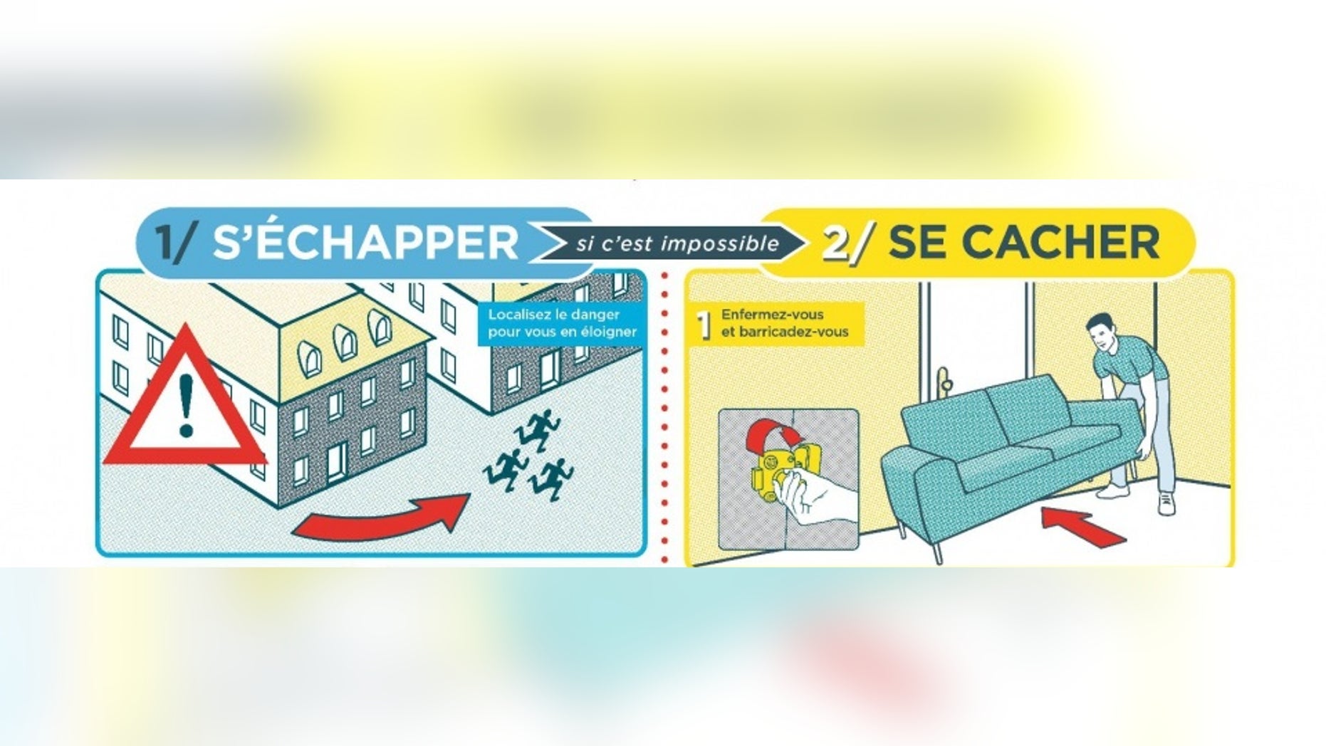 Portion of terror attack survival "guide" posted online by the French government.