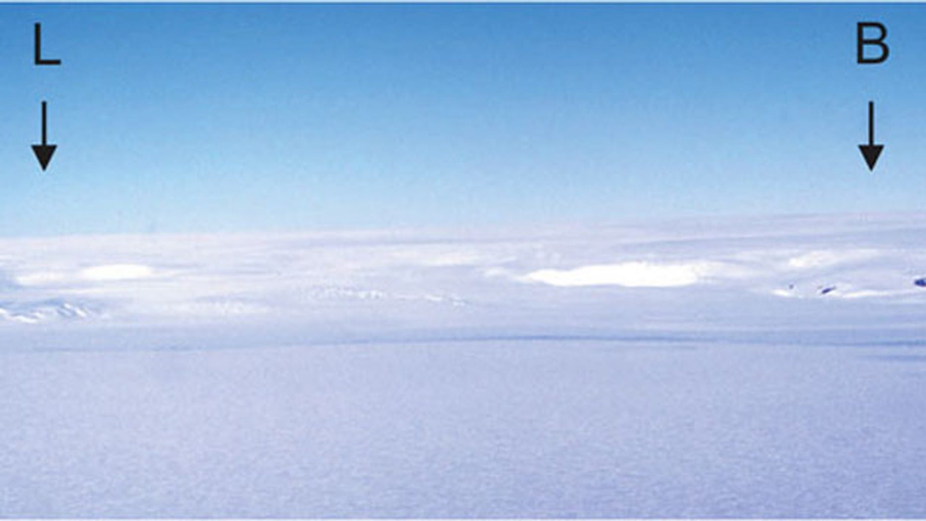 The Franklin Mountains in West Texas were once part of Coats Land in Antarctica, according to Staci Loewy, a geochemist at California State University. This photo shows Coats Land with its only rock outcrops, Littlewood (L) and Bertrab (B) nunataks -- icy explosed ridges.