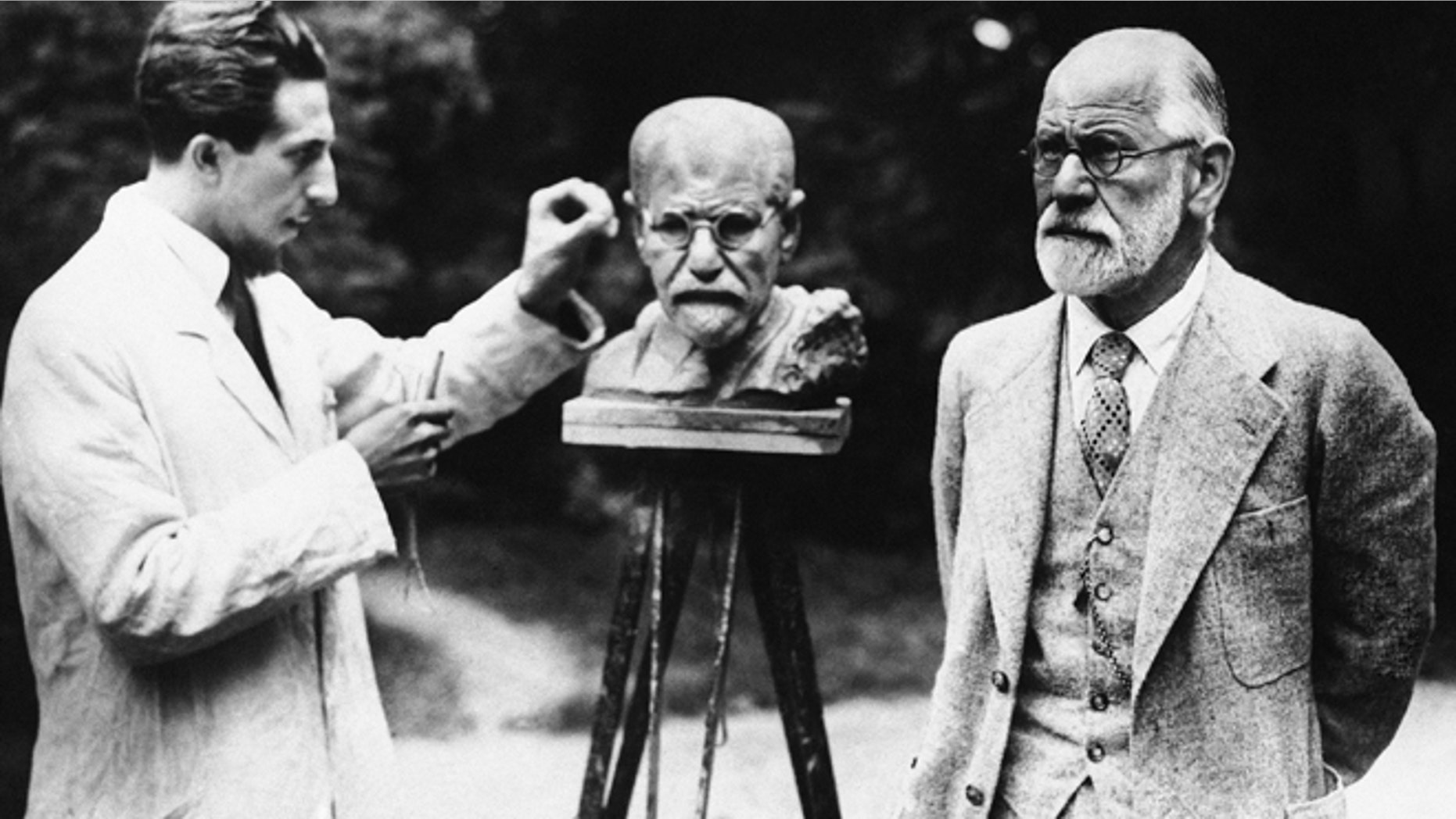 This is a 1931 file photo of Sigmund Freud, father of psychoanalysis, as he poses for sculptor Oscar Nemon in Vienna.