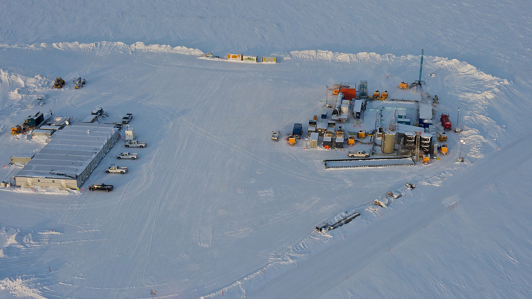 In this 2012 photo provided by ConocoPhillips Alaska Inc., a drill rig at Prudhoe Bay on Alaskas North Slope is seen. This rig is testing a method for extracting methane from methane hydrate.