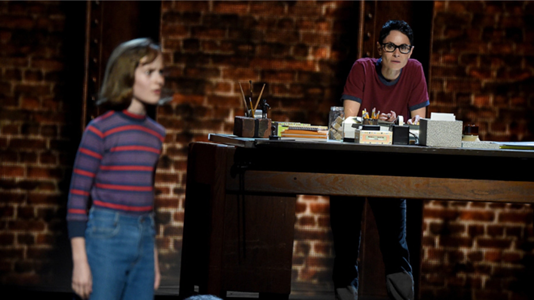 NEW YORK, NY - JUNE 07: Sydney Lucas performs onstage with the cast of 'Fun Home' at the 2015 Tony Awards at Radio City Music Hall on June 7, 2015 in New York City. (Photo by Theo Wargo/Getty Images for Tony Awards Productions)