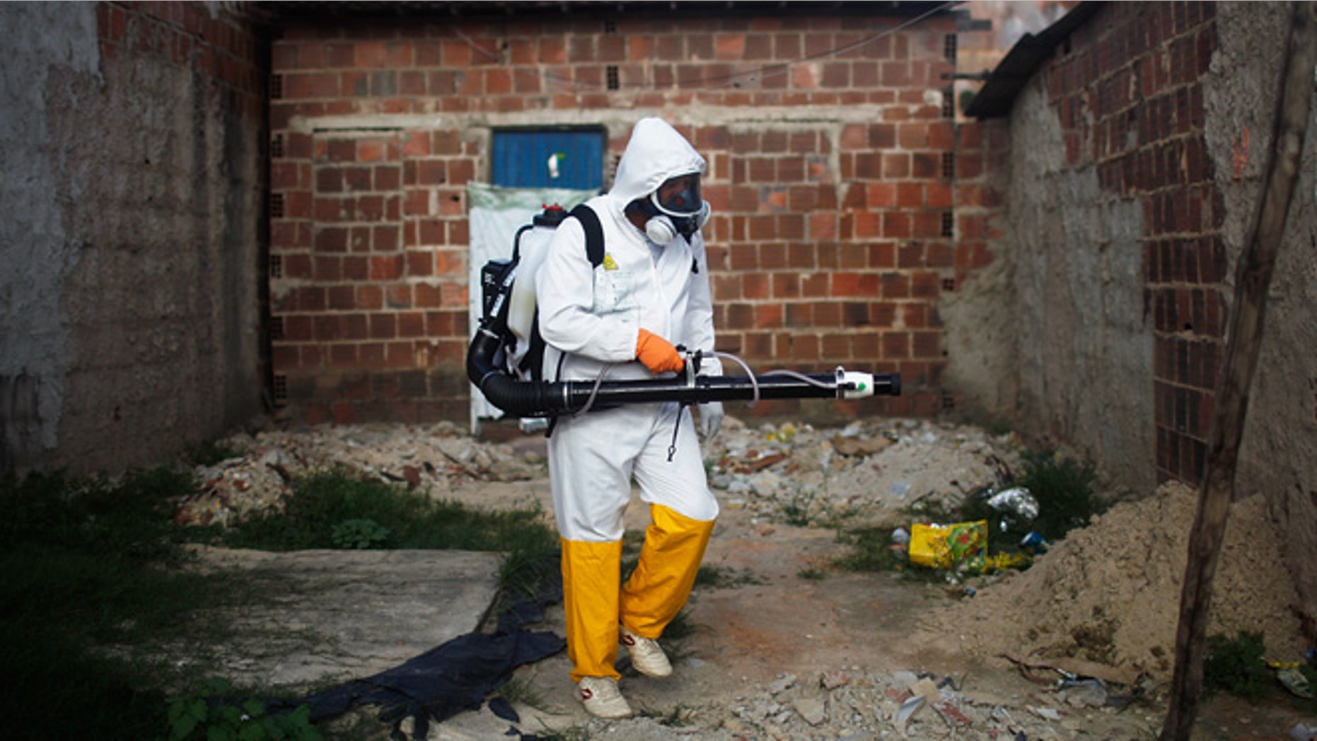 RECIFE, BRAZIL - FEBRUARY 04: A city worker fumigates in an effort to eradicate the mosquito which transmits the Zika virus on February 4, 2016 in Recife, Pernambuco state, Brazil. Officials say as many as 100,000 people may have already been exposed to the Zika virus in Recife, which is being called the epicenter of the crisis, although most never develop symptoms. Tourists are arriving in the city for its famed Carnival celebrations which begin tomorrow. (Photo by Mario Tama/Getty Images)