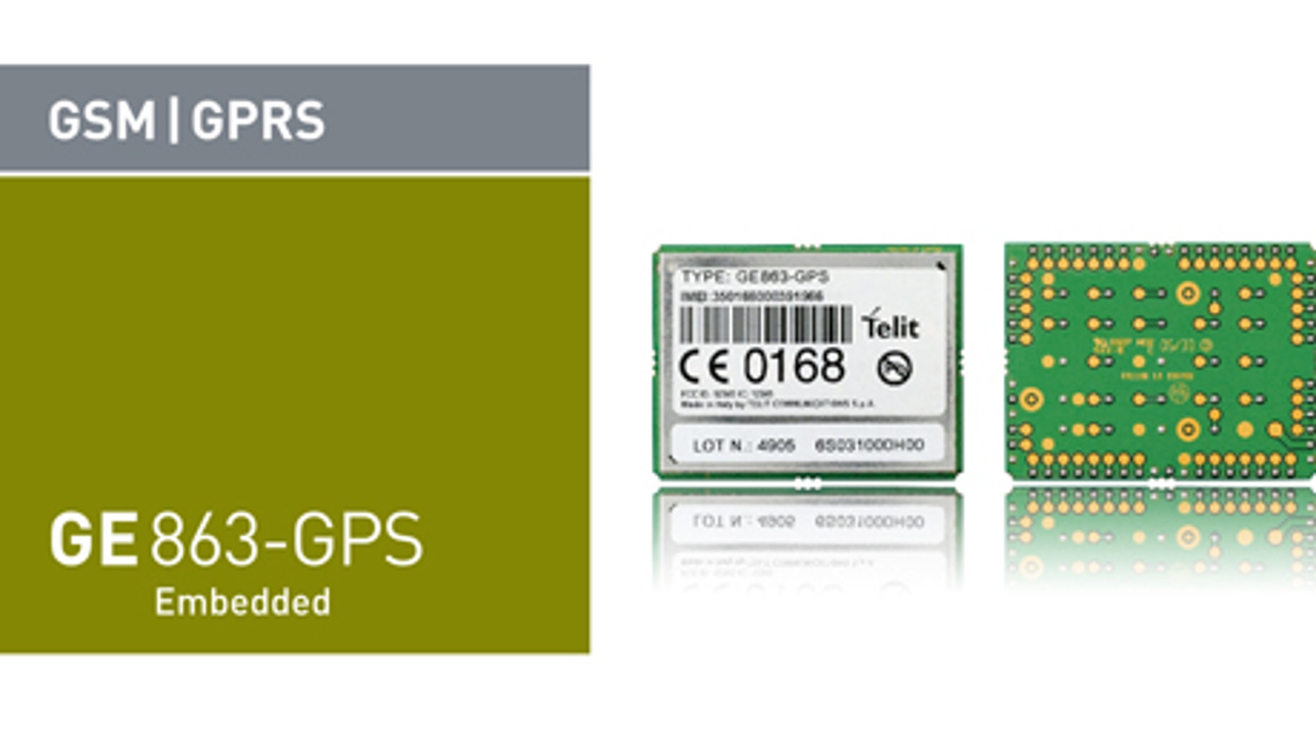This is Telit's GE853 GPS device, the smalled GPRS/GSM module currently in the market.
