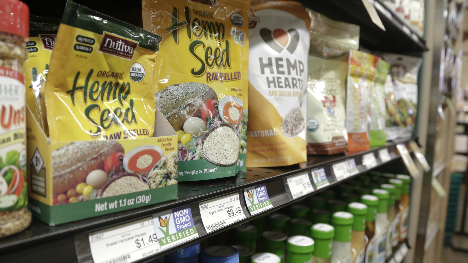 Labels point out products verified to not contain genetically modified organisms (GMO).