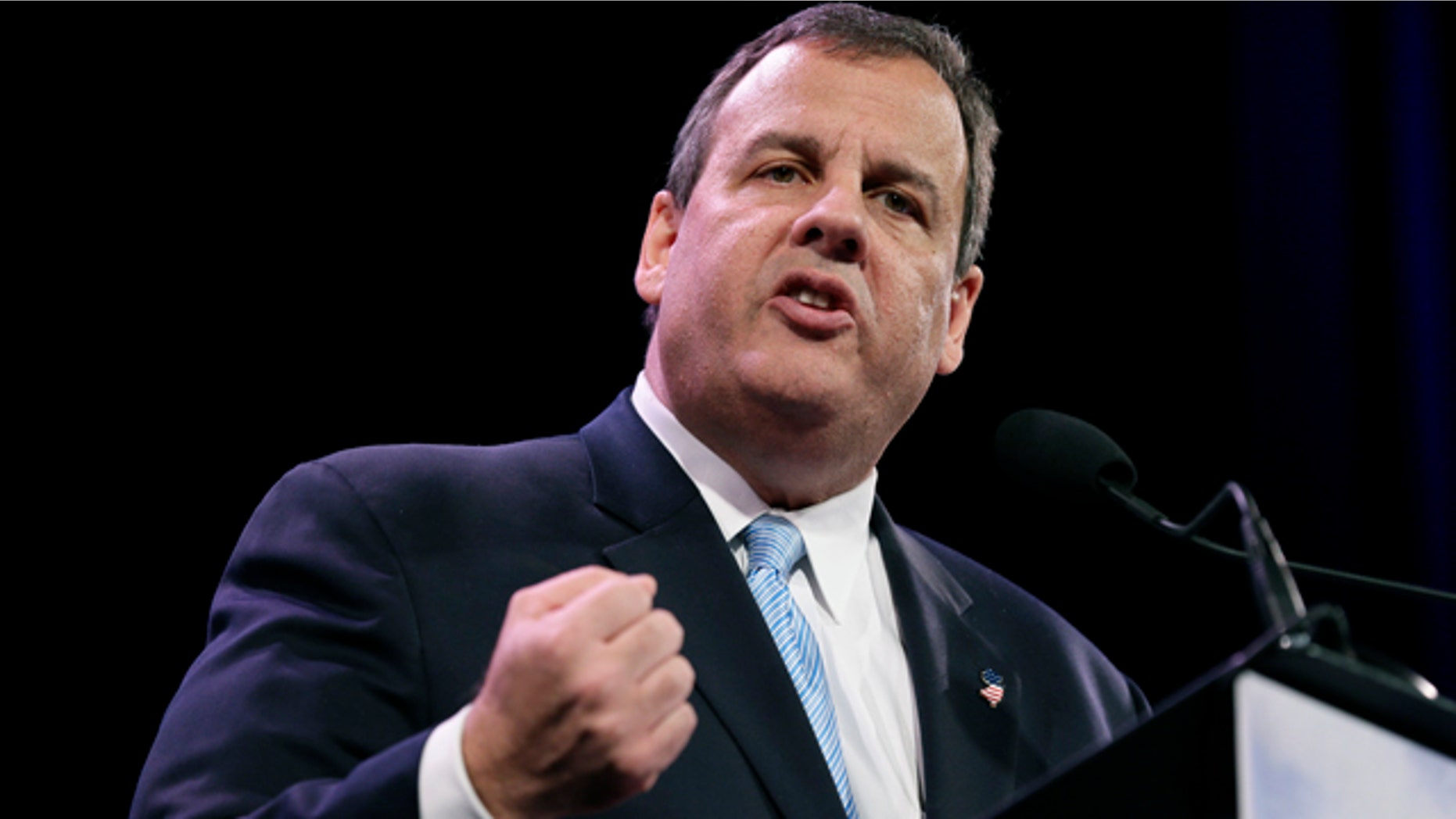 Jan. 24, 2015: New Jersey Gov. Chris Christie speaks during the Freedom Summit in Des Moines, Iowa. (AP Photo/Charlie Neibergall)