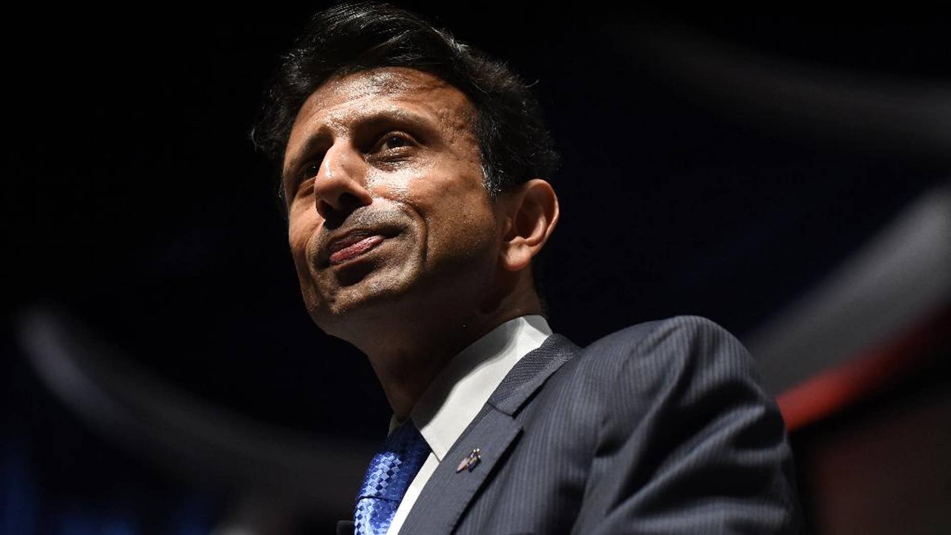FILE - In this May 9, 2015, file photo, Louisiana Gov. Bobby Jindal speaks at the Freedom Summit in Greenville, S.C. Jindal has formed an exploratory committee to consider running for the Republican presidential nomination in 2016. (AP Photo/Rainier Ehrhardt, File)