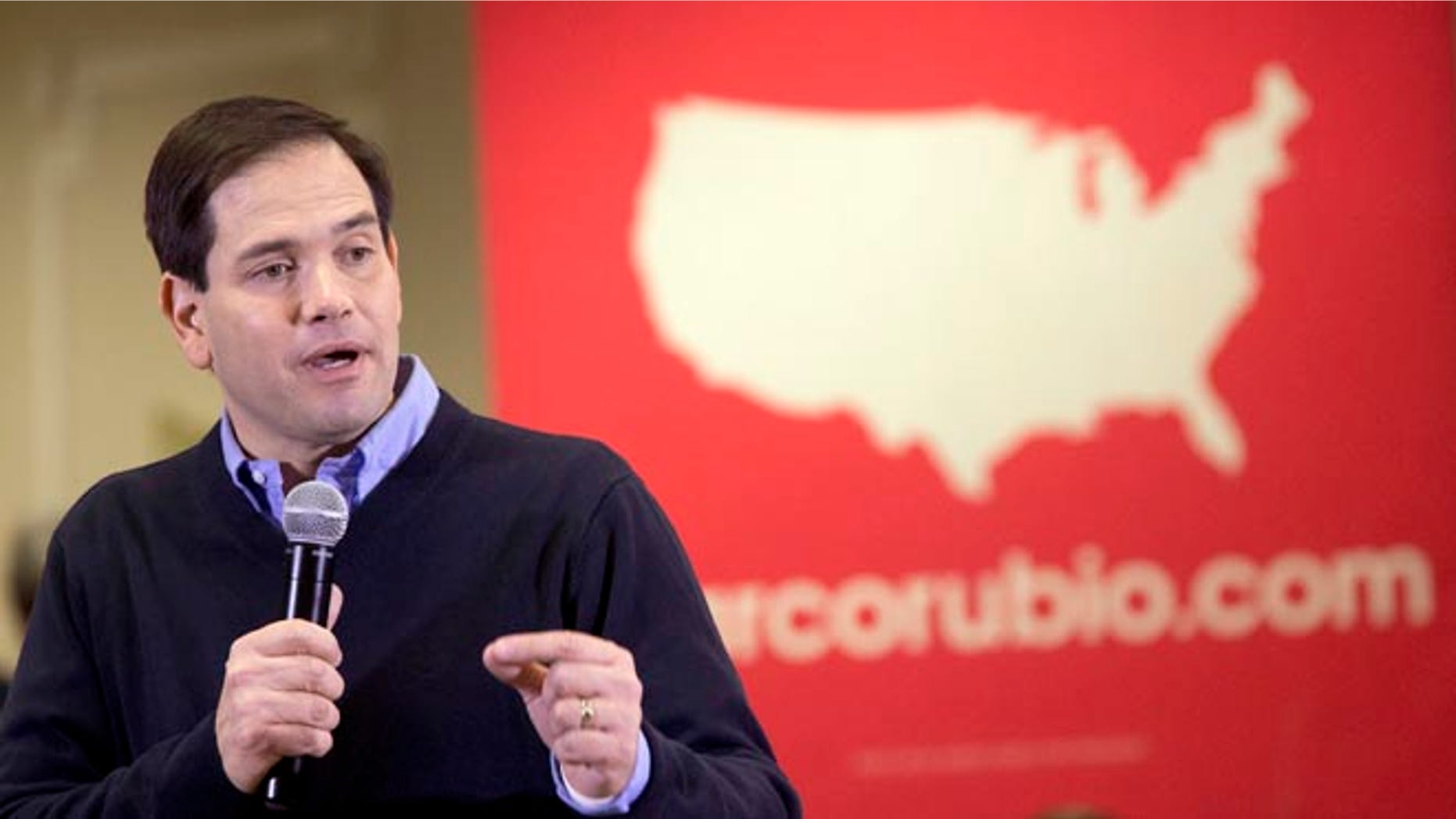 Republican presidential candidate Sen. Marco Rubio, R-Fla., speaks during a campaign event, Sunday, Jan. 24, 2016, in Cedar Rapids, Iowa. (AP Photo/Mary Altaffer)