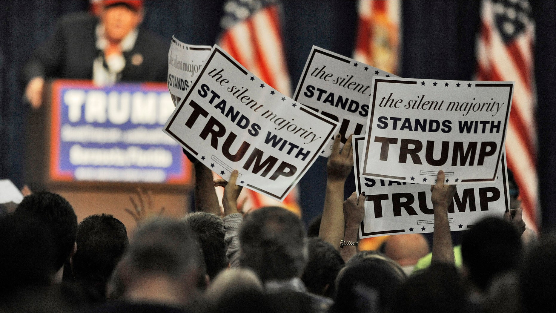 Presidential candidate Donald Trump at a campaign rally Saturday, Nov. 28, 2015 in Sarasota, Fla.