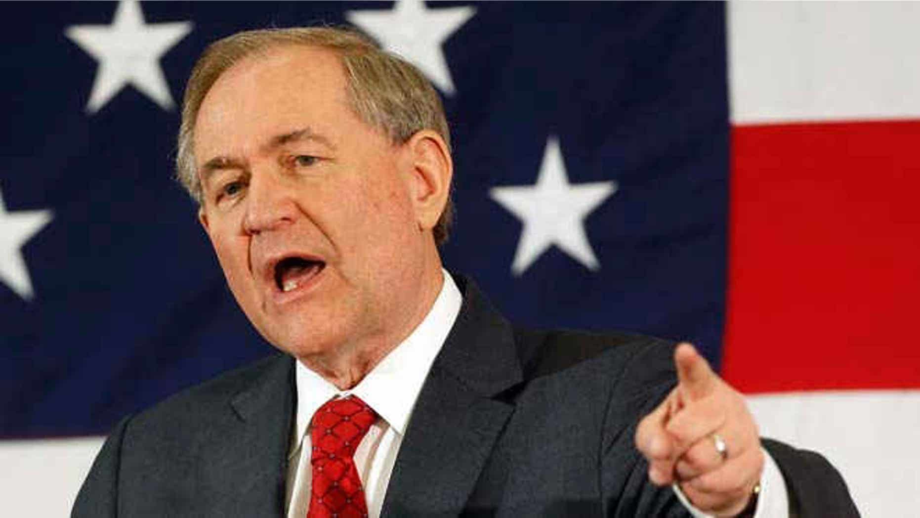 April 17, 2015: Ex-Virginia Gov. Jim Gilmore speaks at a Republican Leadership Summit in Nashua, N.H.