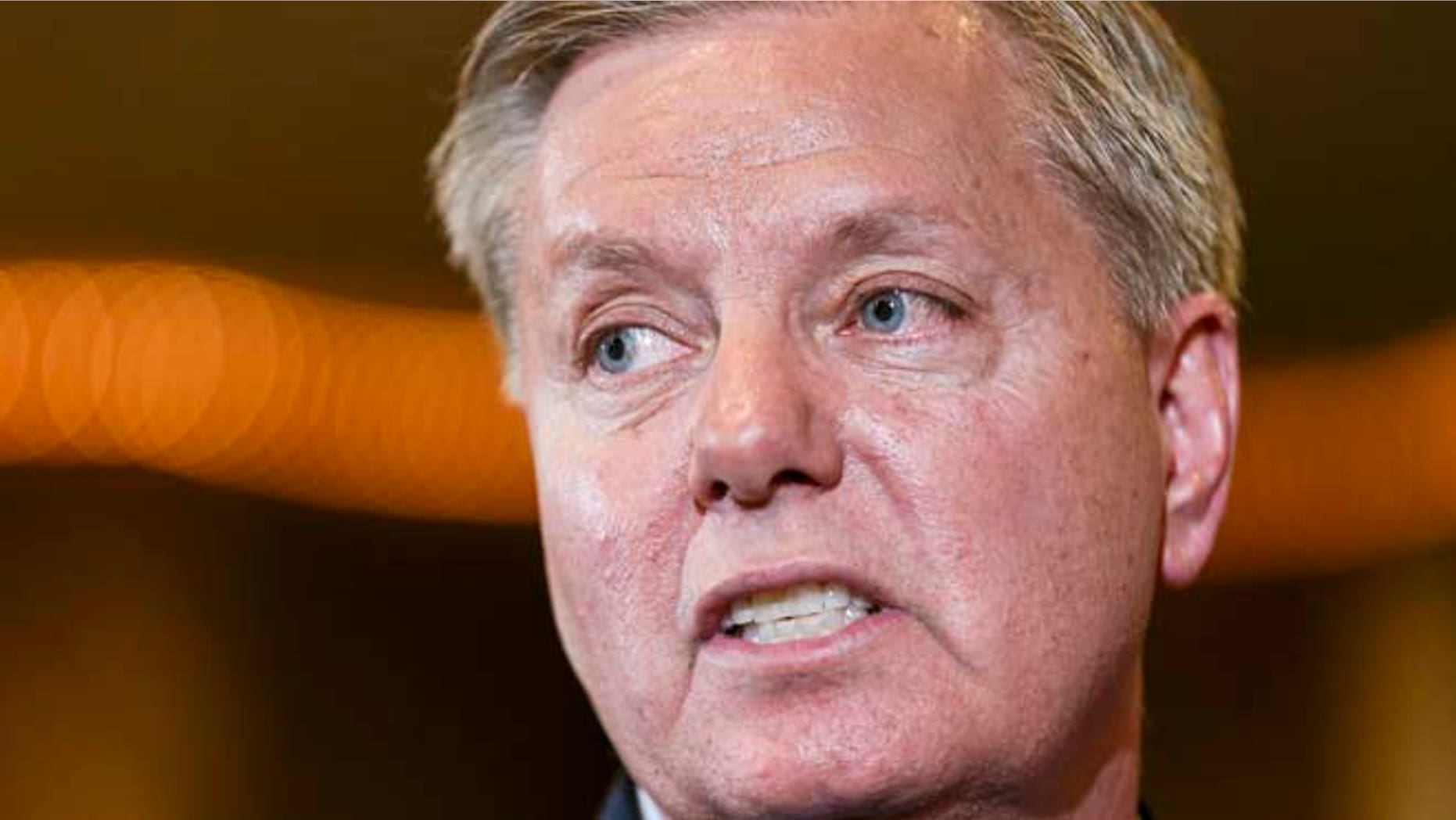 Aug. 1, 2015: Republican presidential candidate Sen. Lindsey Graham, R-S.C., speaks at a Town Hall Meeting in Manchester, N.H.