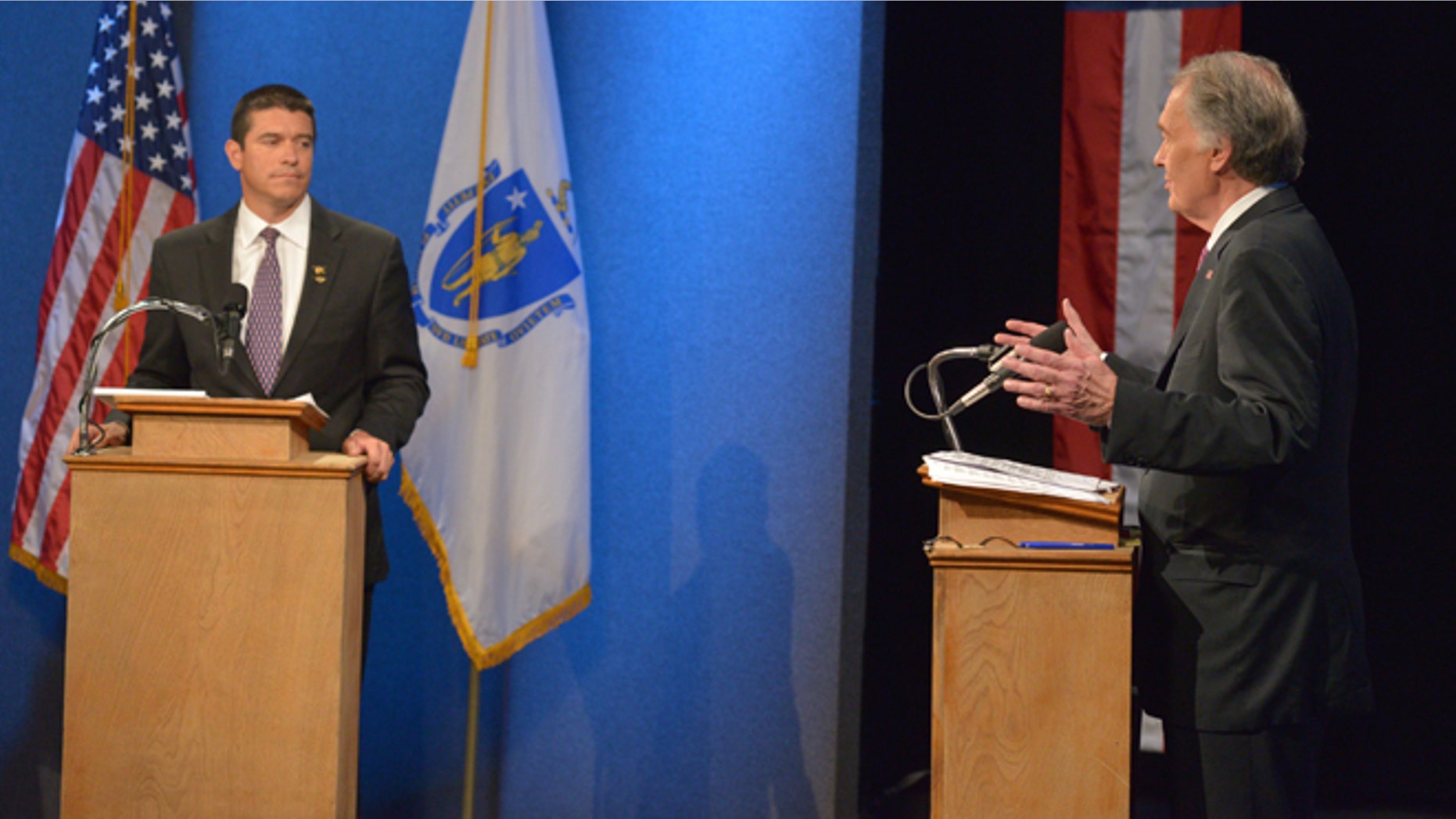 Democratic Congressman Edward Markey, right, and Republican Gabriel Gomez, left.