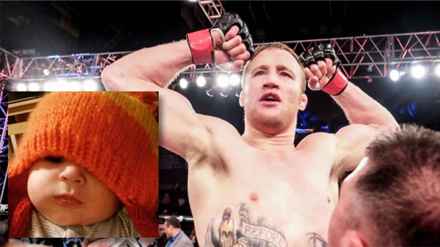 Justin Gaetjhe and Jayne Wood (inset). (Photos: Gaethje, World Series of Fighting; Wood, GoFundMe)