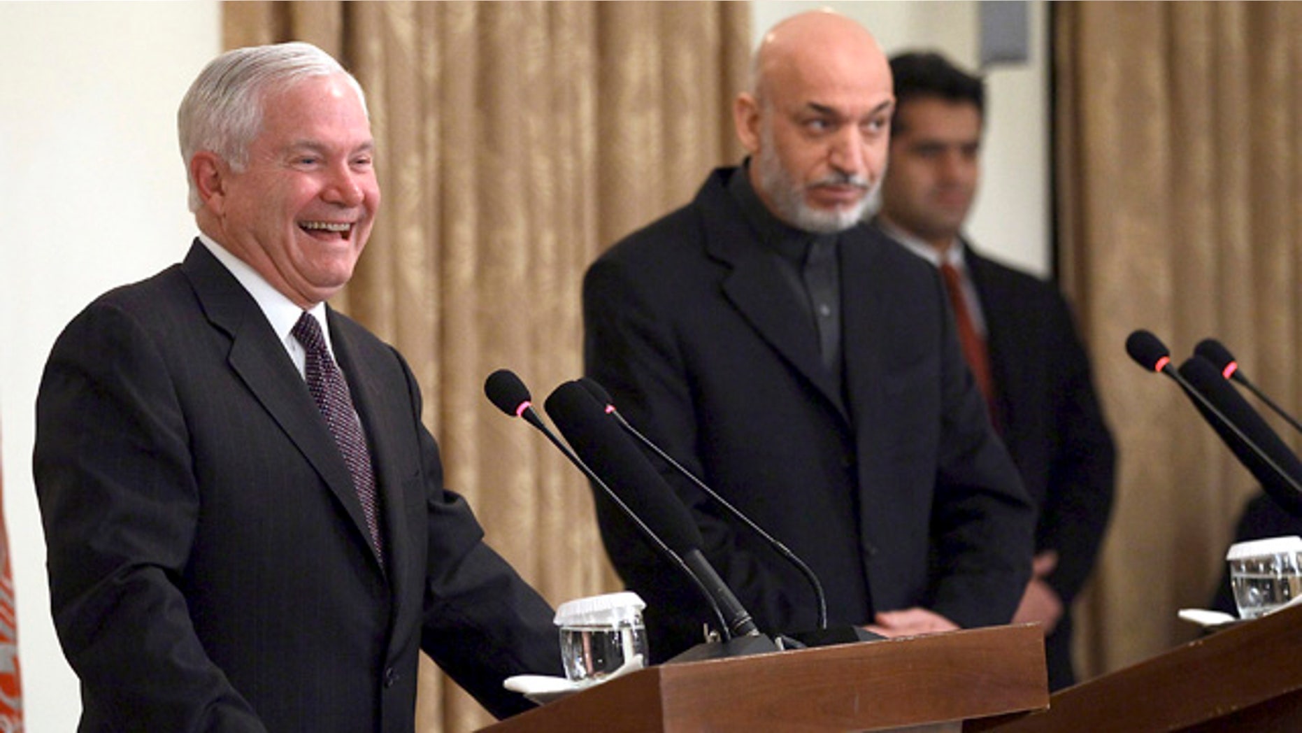 Dec. 8: Gates laughs during a news conference in Kabul, Afghanistan. After two days on the warfront in Afghanistan, on Dec. 9 Defense Secretary Robert Gates shifts his attention to countries where the U.S. is looking to avoid full-blown conflict — Iran and Yemen.