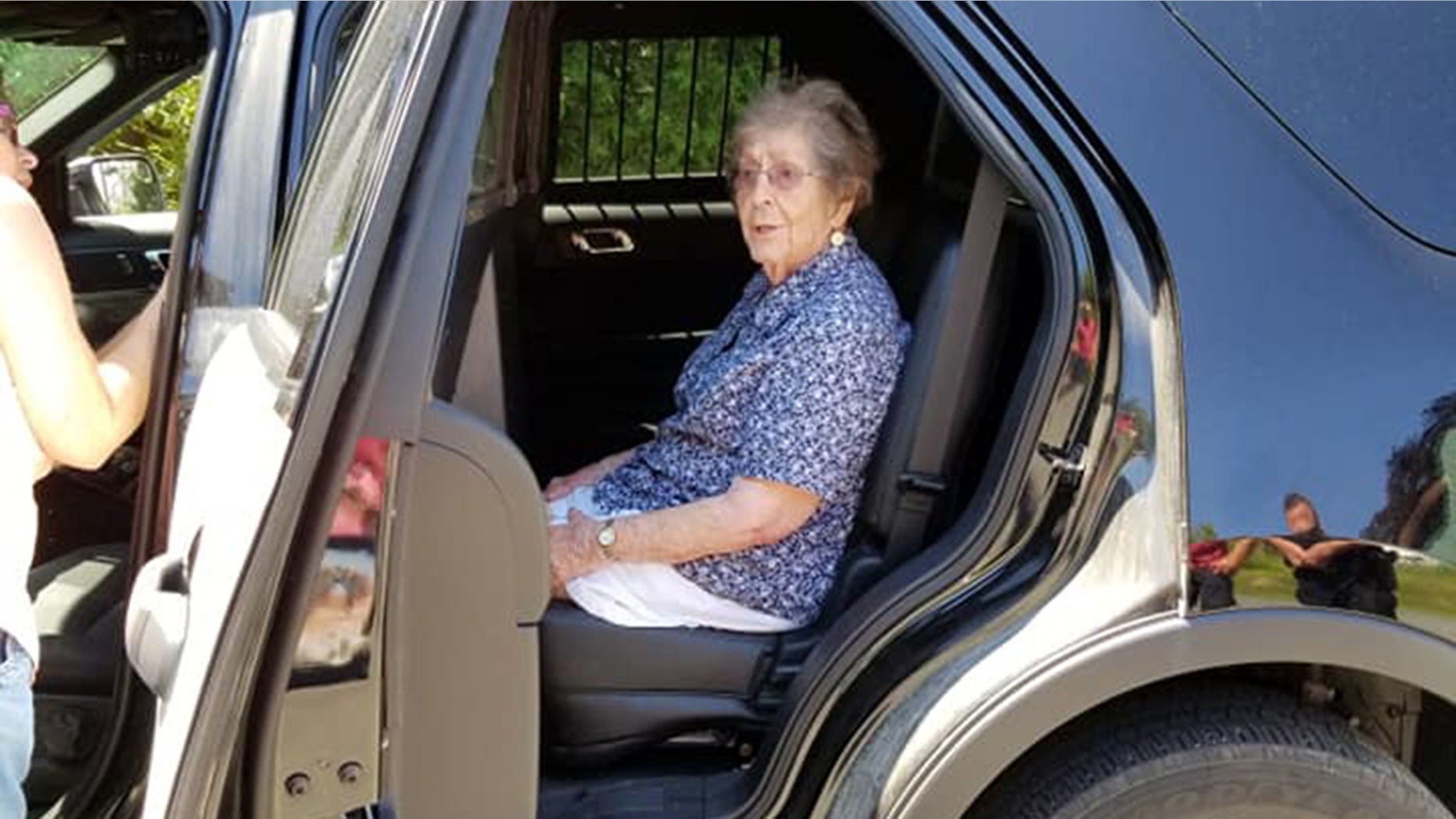 Anne Dumont arranged with the Augusta Police Department to “gently arrest” her mother, Simone (pictured), who loves watching the TV show, “Cops,” for her 93rd birthday.