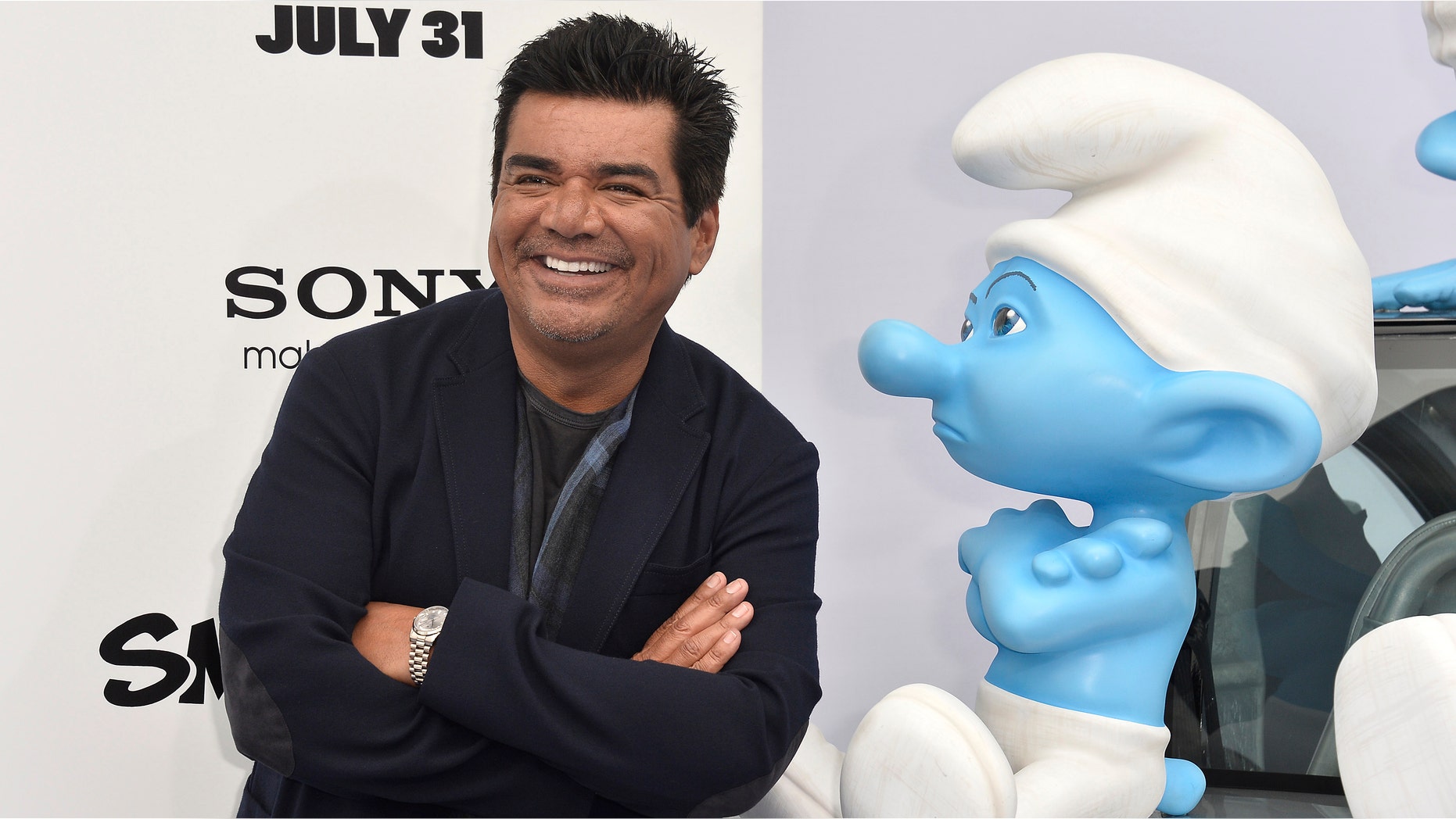 WESTWOOD, CA - JULY 28: Actor George Lopez attends the premiere of Columbia Pictures' "Smurfs 2" at Regency Village Theatre on July 28, 2013 in Westwood, California. (Photo by Frazer Harrison/Getty Images)