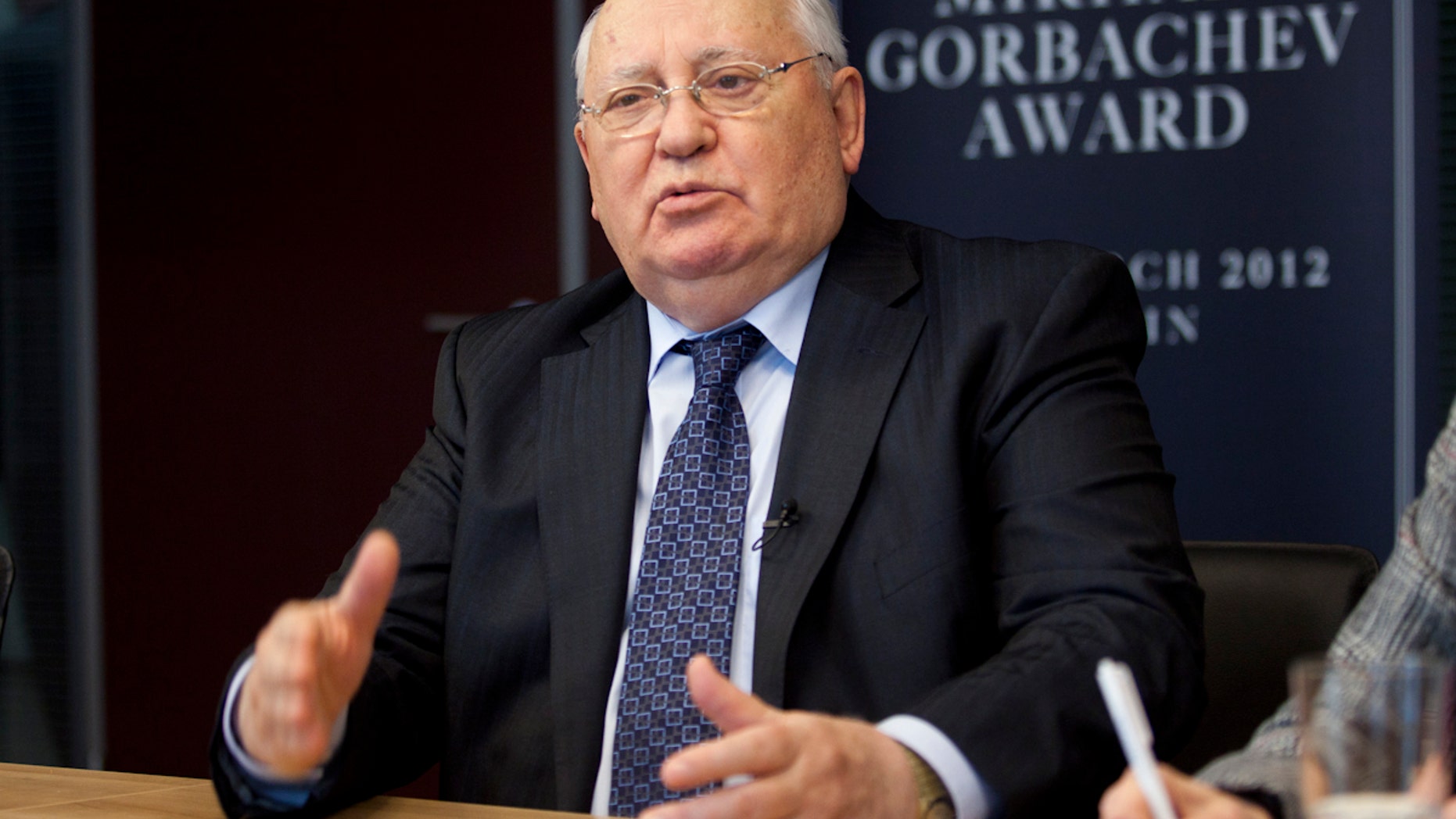 Nov. 22, 2011: Former Soviet leader Mikhail Gorbachev speaks to the Associated Press during an interview in Berlin.
