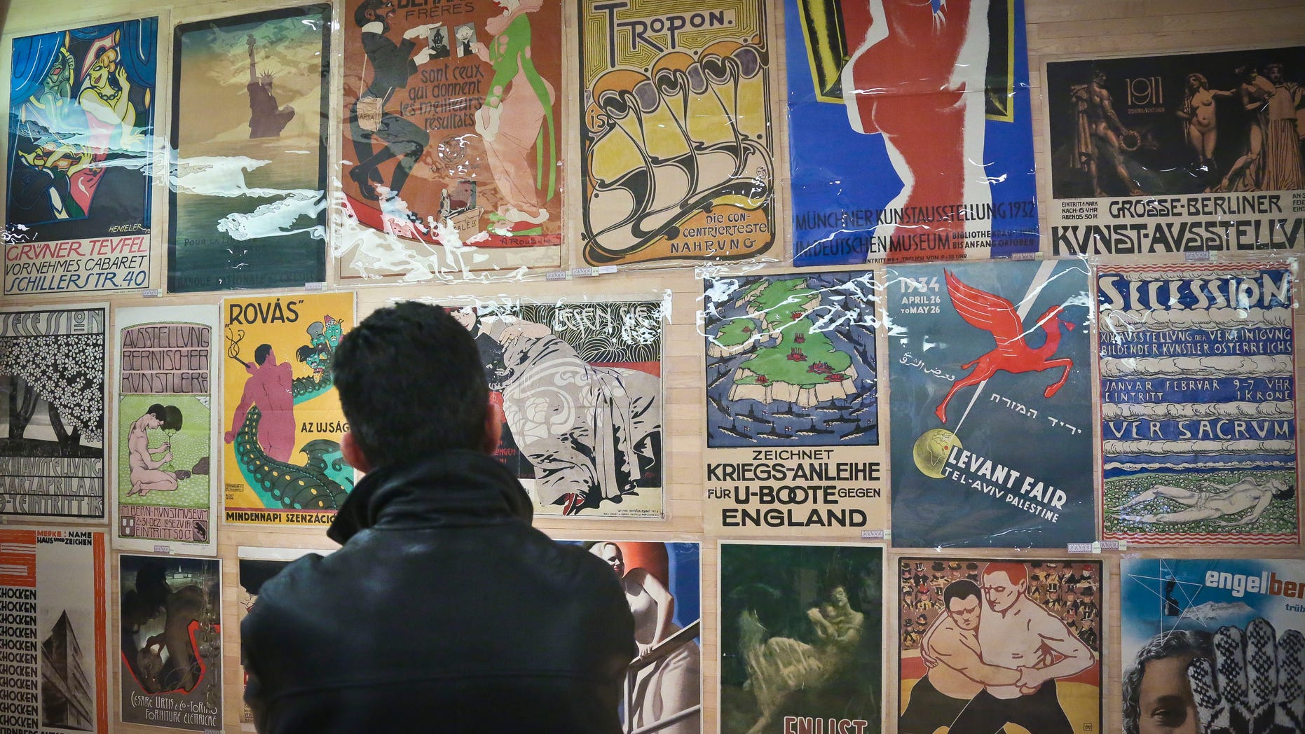 Jan. 17, 2013: Hans Sachs' collection of thousands of rare posters is previewed at the Bohemian National Hall in New York.