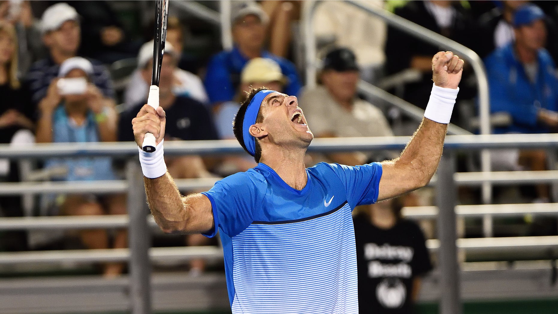 Juan Martin Del Potro on February 16, 2016 in Delray Beach, Florida.