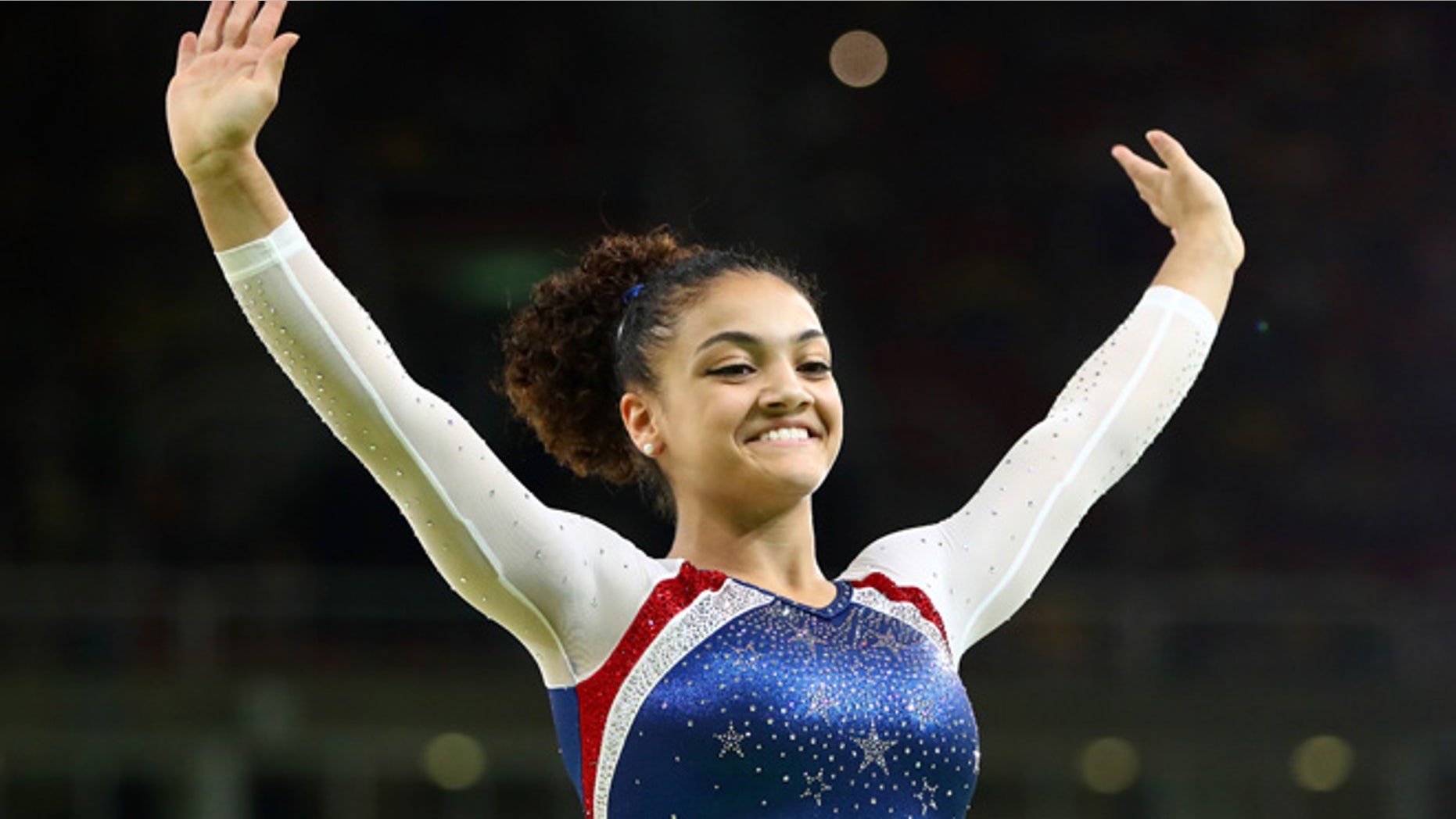 RIO DE JANEIRO, BRAZIL - AUGUST 17: Laurie Hernandez of the United States performs during the Gymnastics Rio Gala on Day 12 of the 2016 Rio Olympic Games on August 17, 2016 in Rio de Janeiro, Brazil. (Photo by Clive Brunskill/Getty Images)