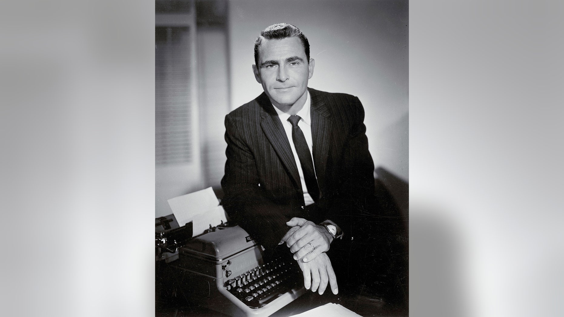 Portrait of Rod Serling famous for "The Twilight Zone."