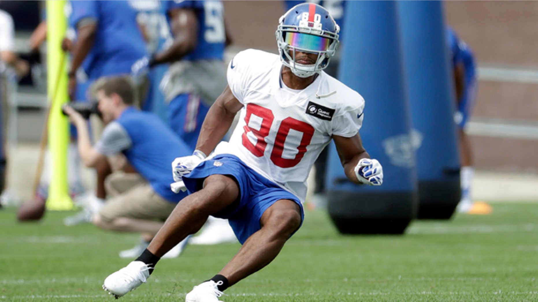 New York Giants wide receiver Victor Cruz returned to practice Tuesday, Aug. 23, 2016.